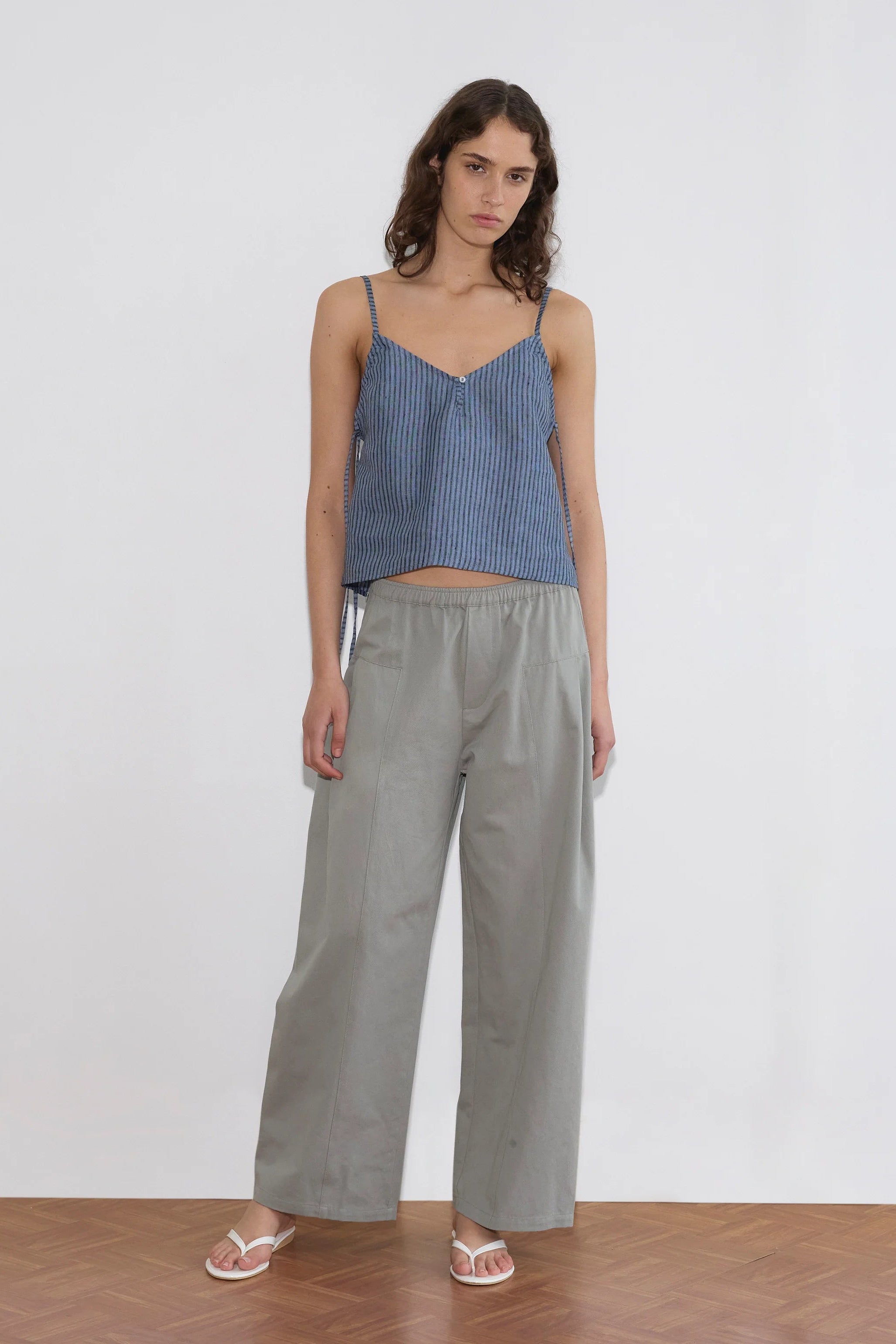 Deiji Studios - V Neck Cami - Azure Stripe