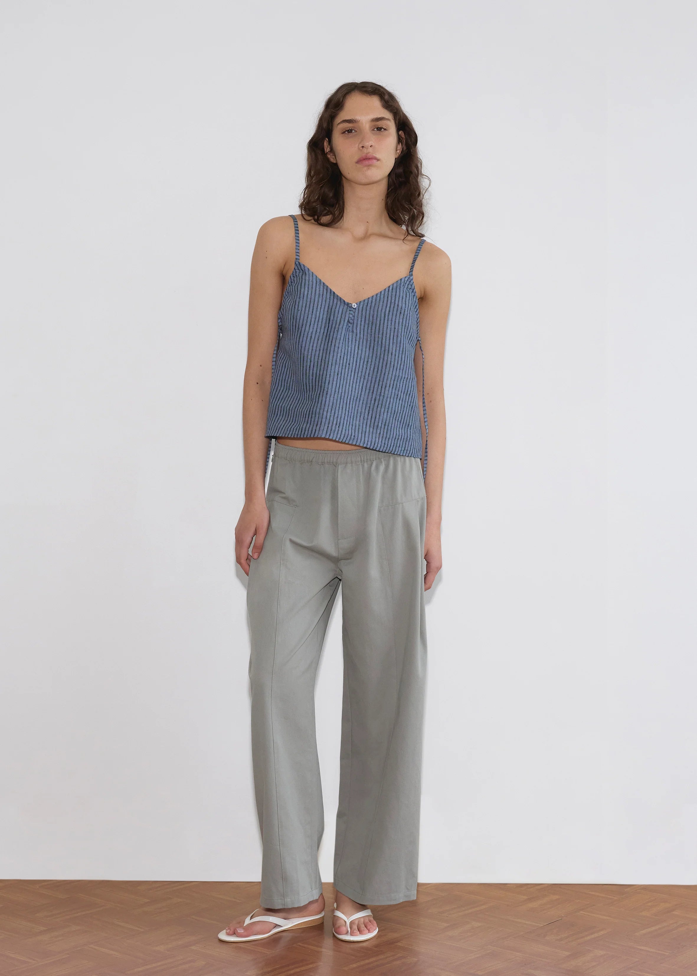 Deiji Studios - V Neck Cami - Azure Stripe