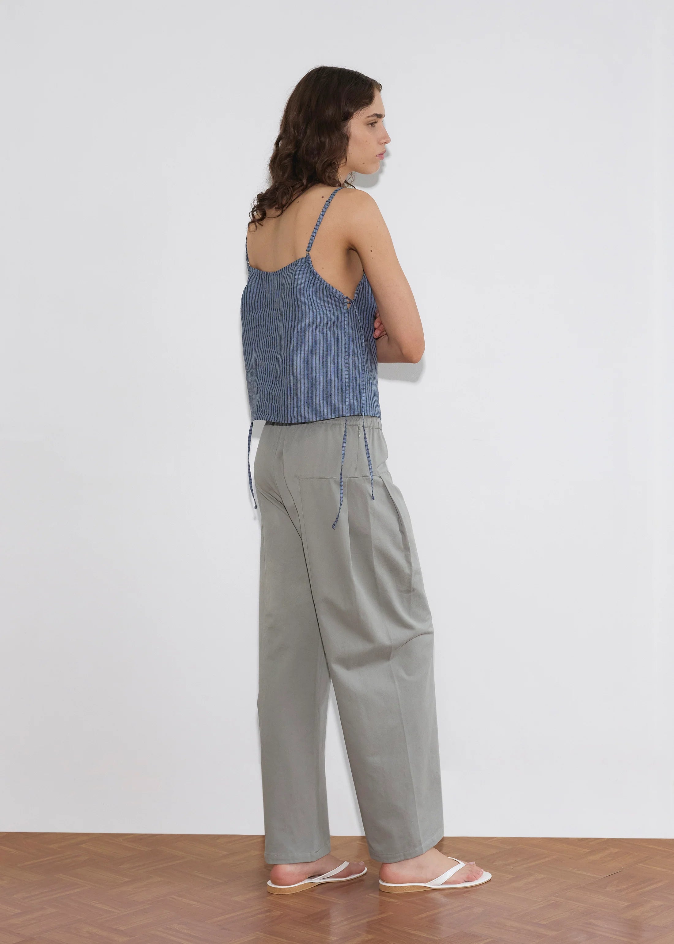Deiji Studios - V Neck Cami - Azure Stripe