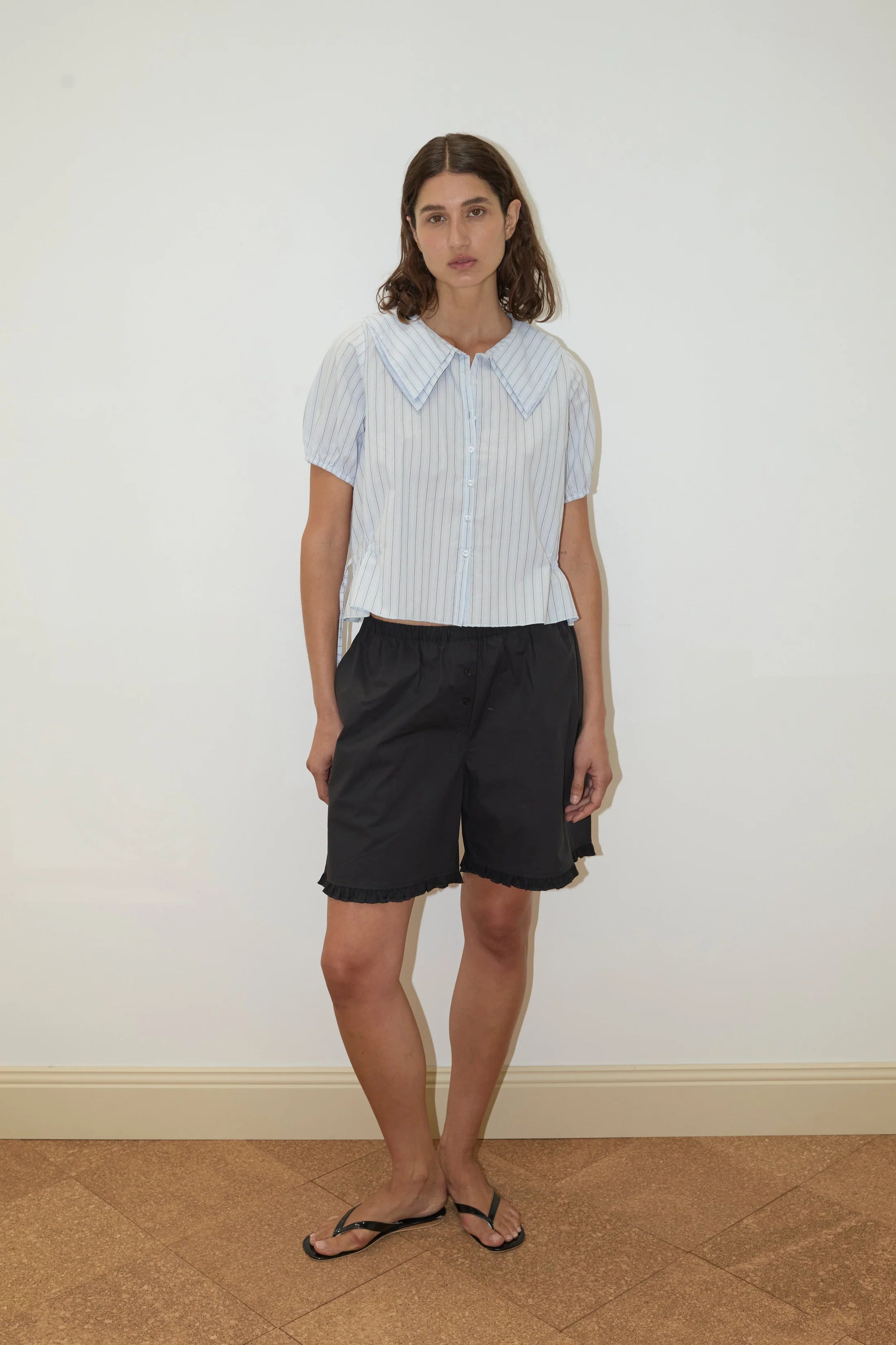 Deiji Studios - Double Collar Shirt - Mineral Stripe