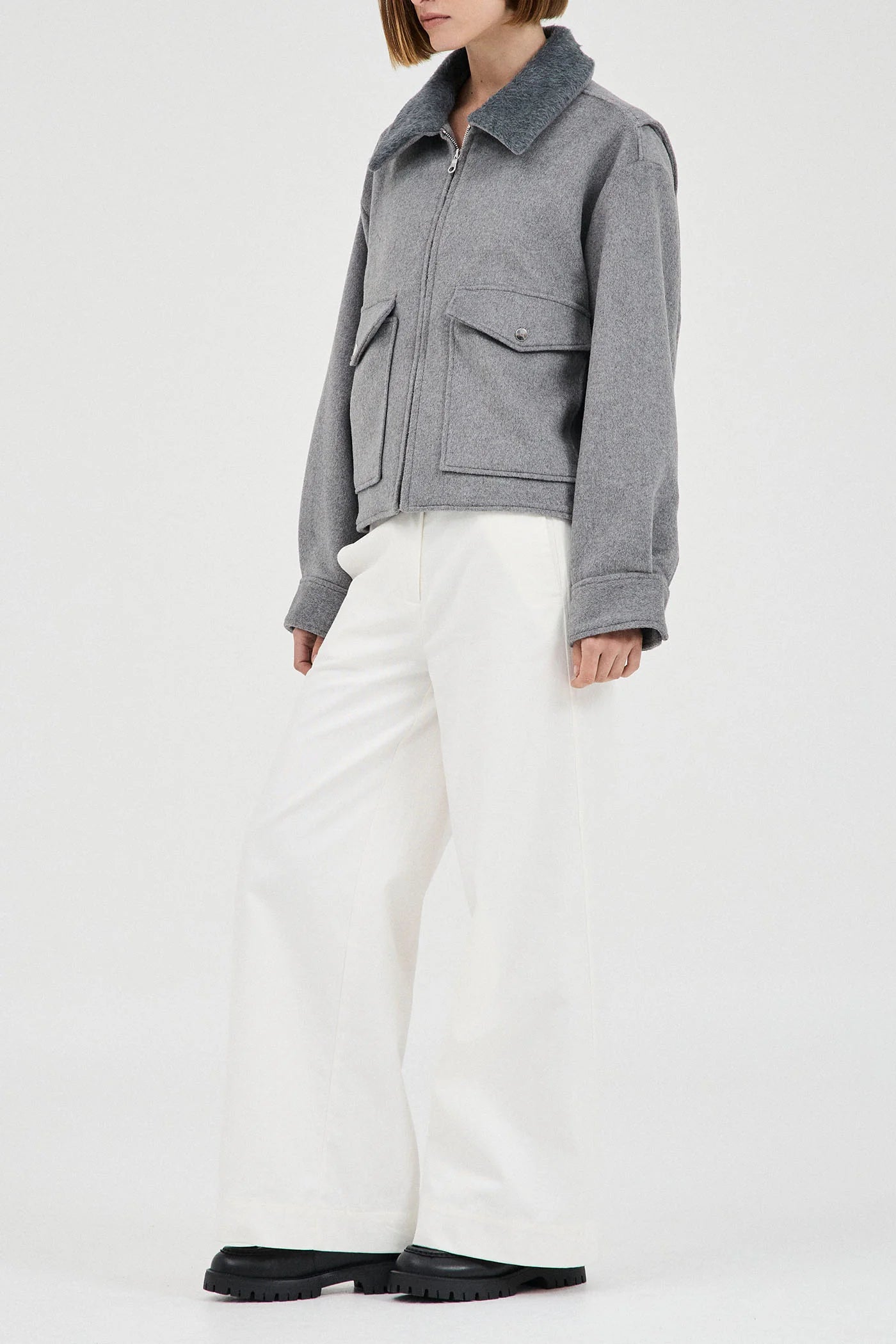 Friend of Audrey - Darren Bomber Jacket - Grey