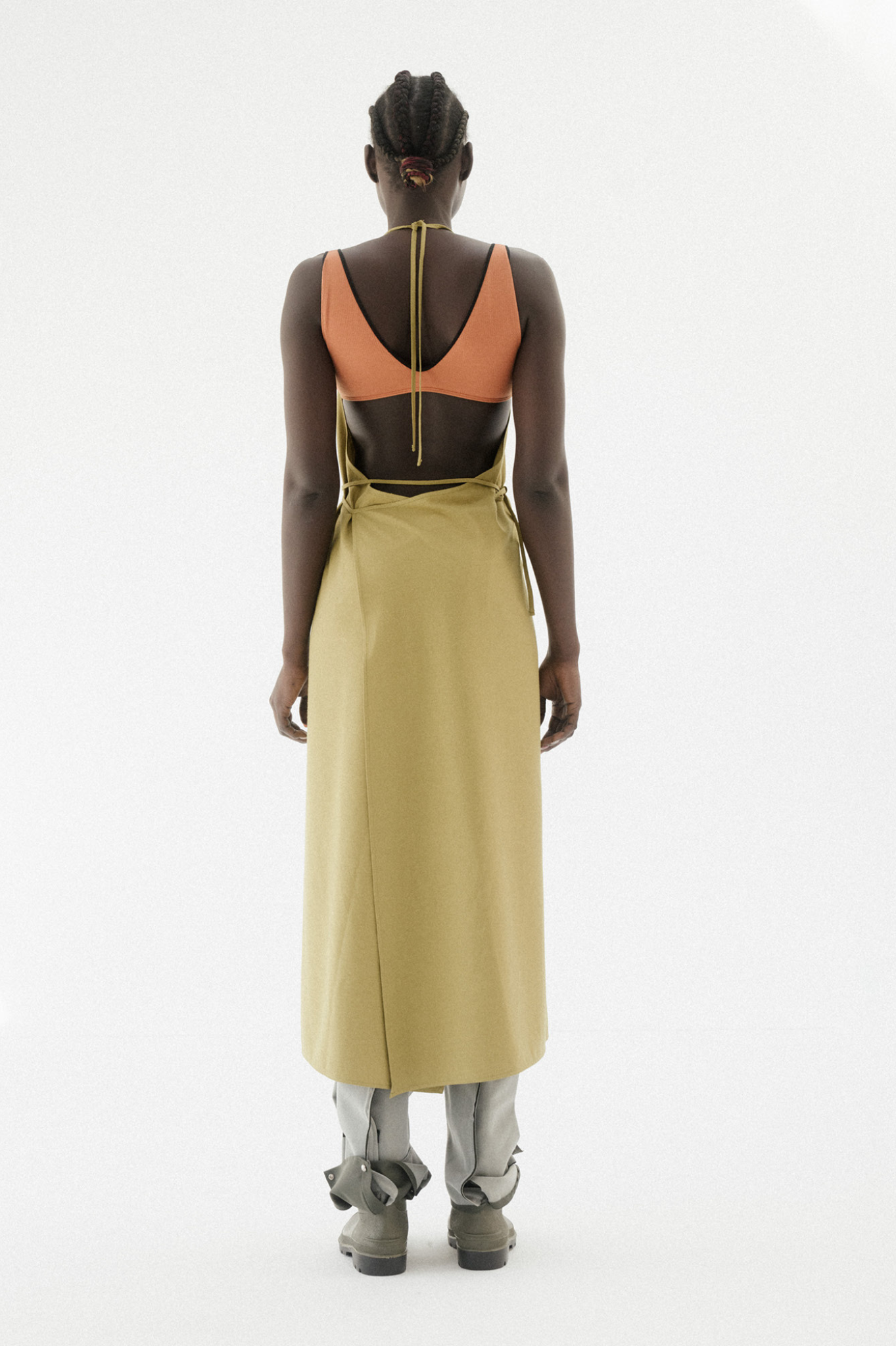 Baserange - Apron Dress - Sophos Green