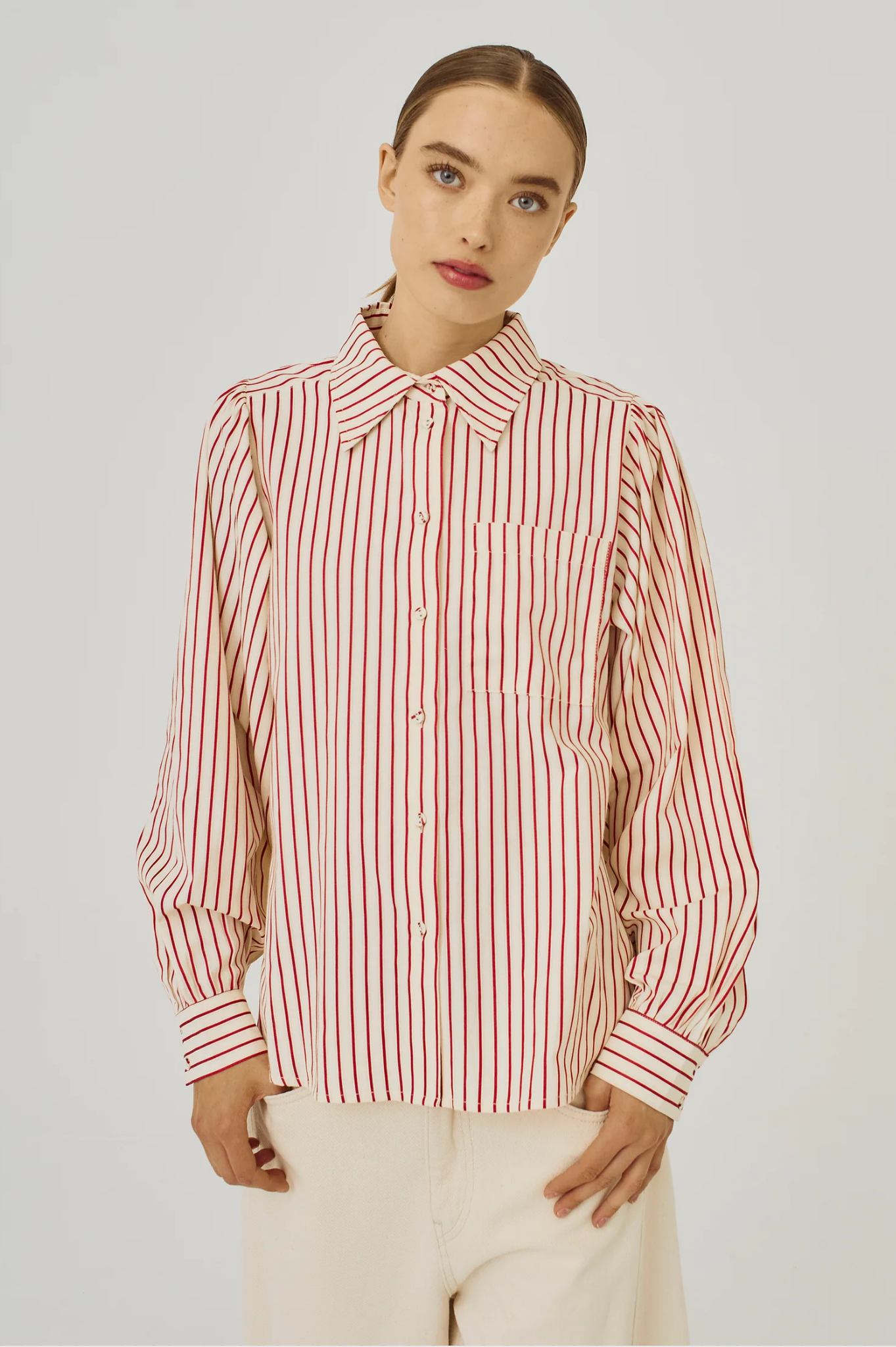 Norr - Linna Shirt - Red Stripe