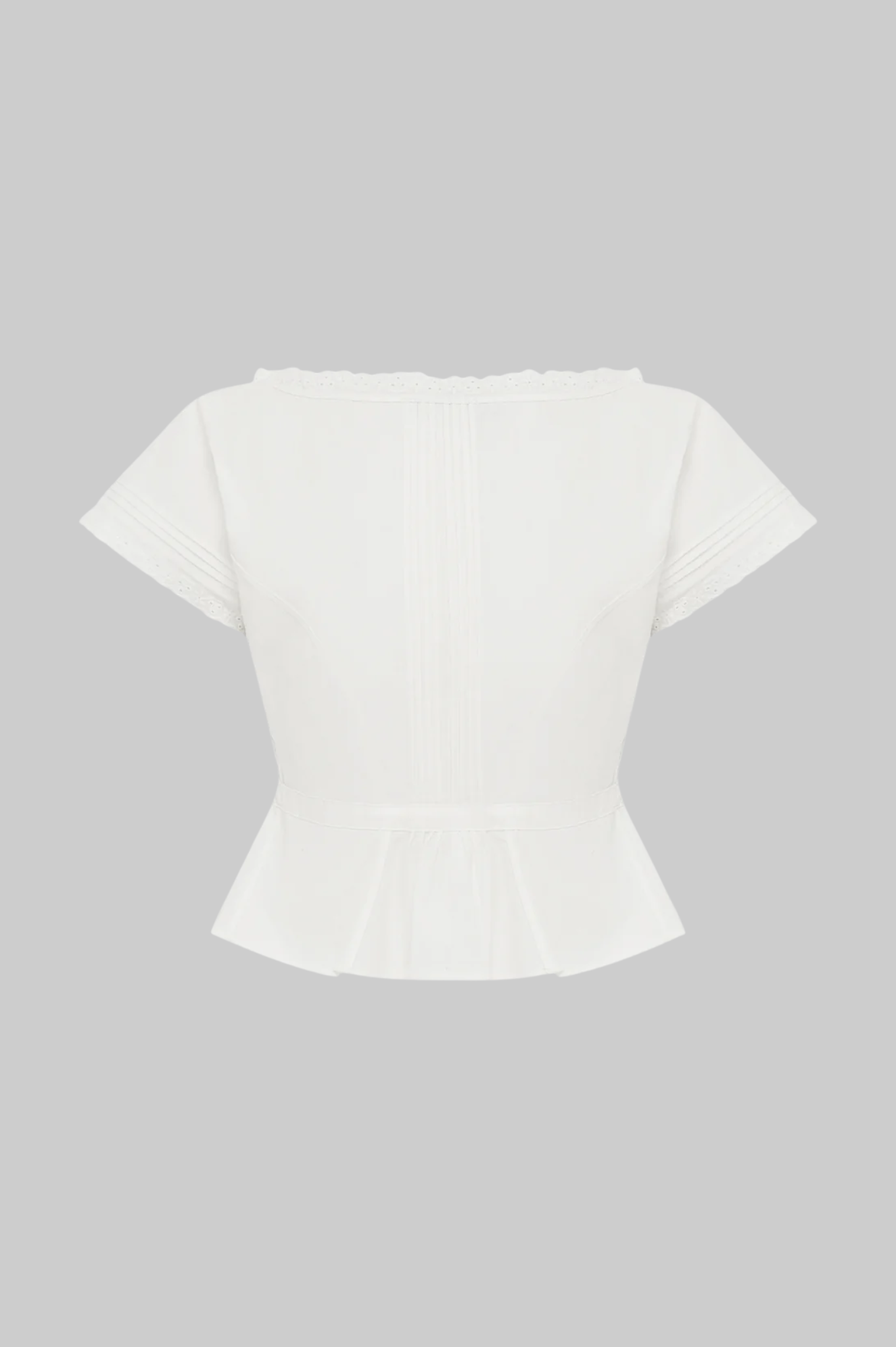 Olga Joan - Pintuck Blouse Bianca
