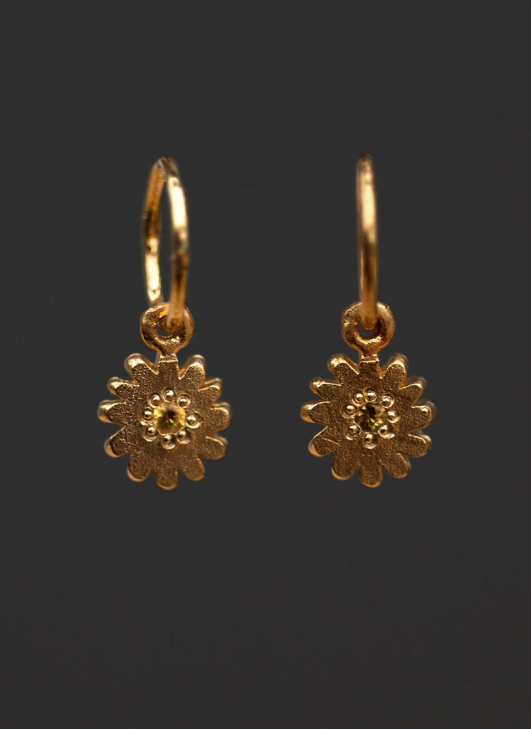 Camille Paloma Walton - Dandelion Earrings - 14ct Gold Plated Silver & Citrine