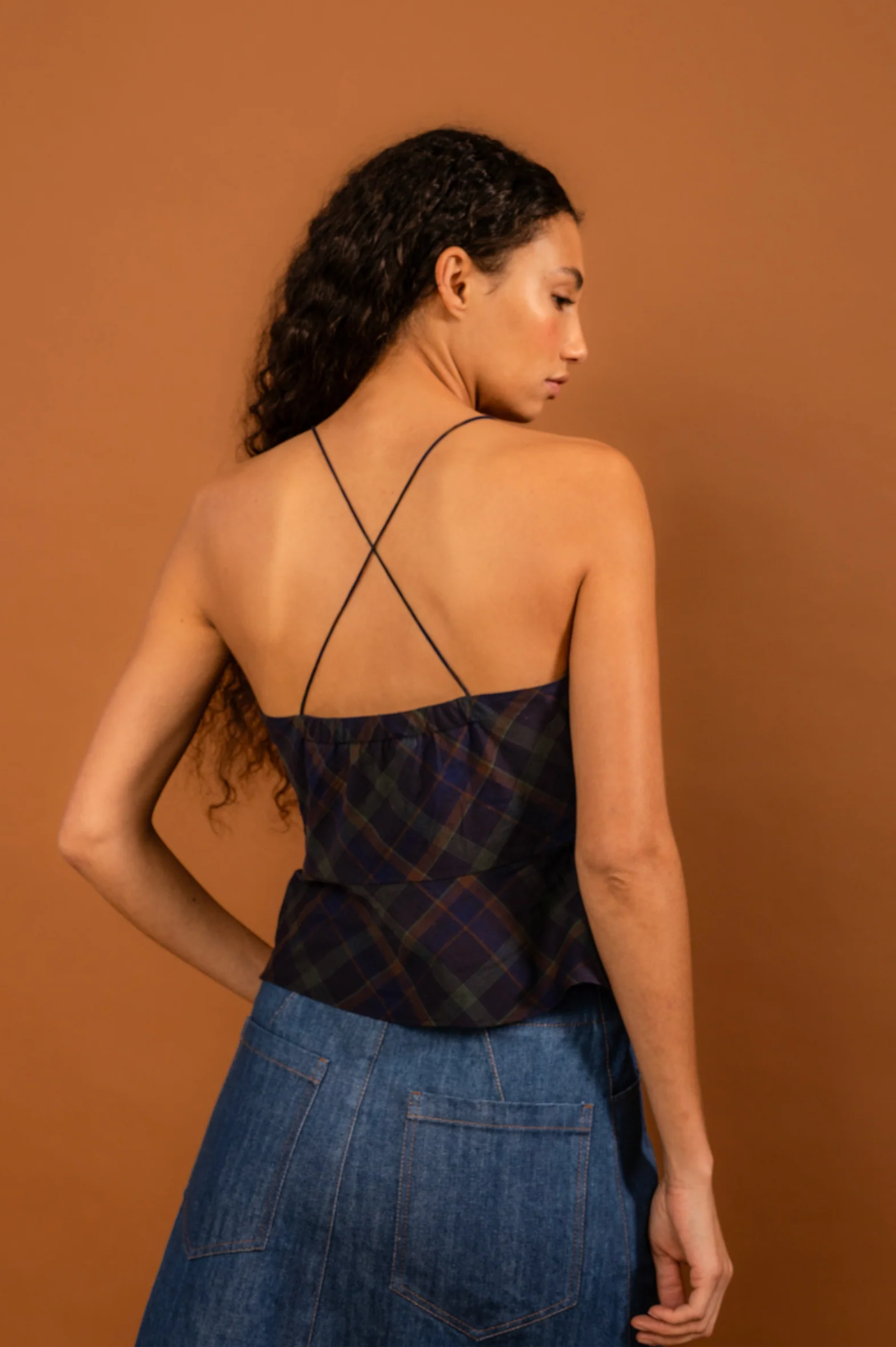 Penny Sage - Roberta Singlet - Midnight Forest Tartan