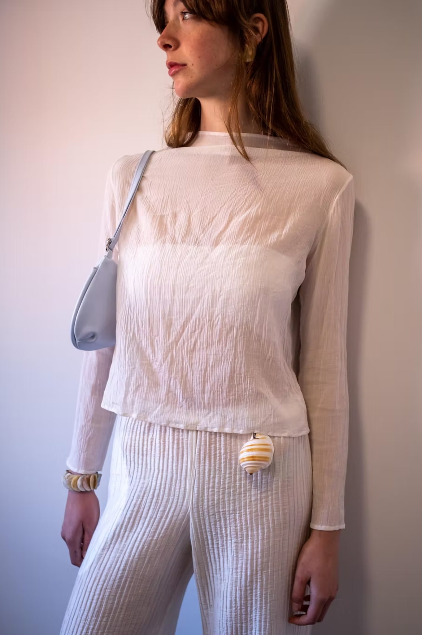Oosterom - Crinkle Silk Skivvy - Ivory