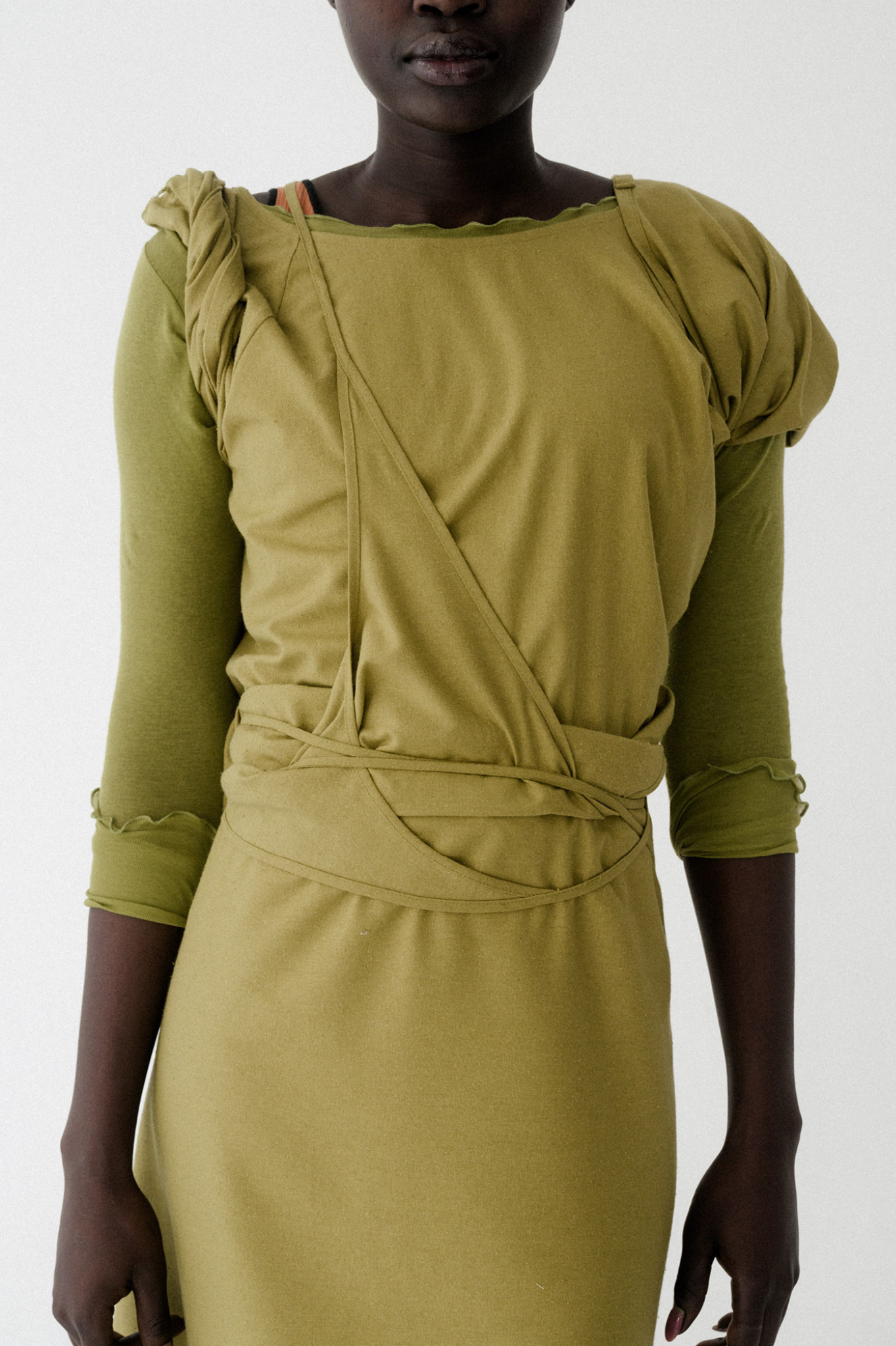 Baserange - Apron Dress - Sophos Green