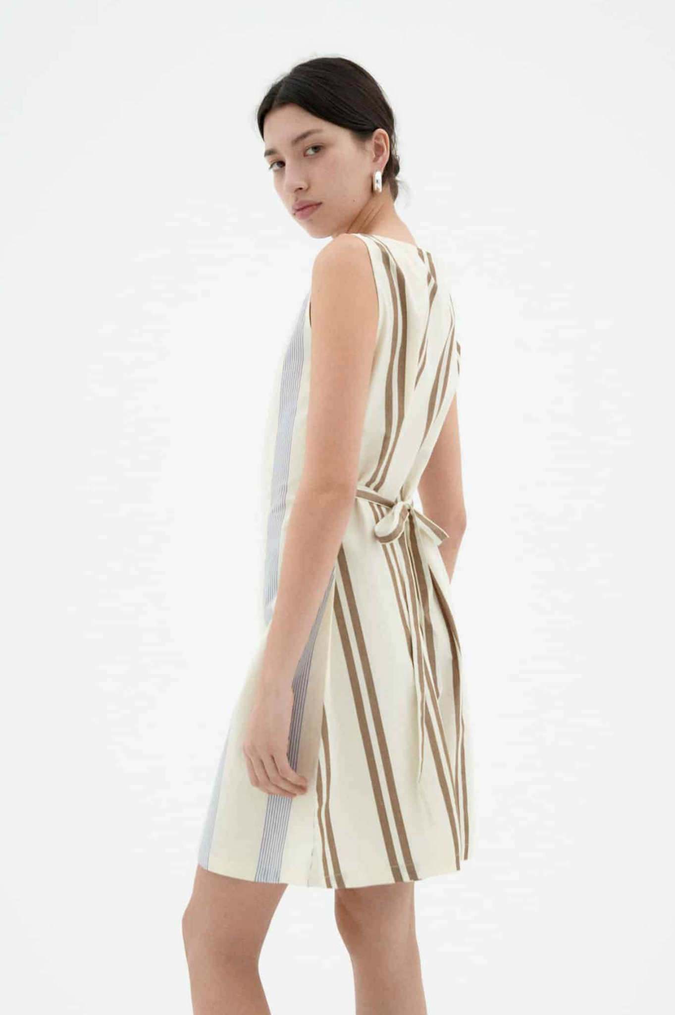 Thinking Mu - Cecile Dress - Poplin Stripes