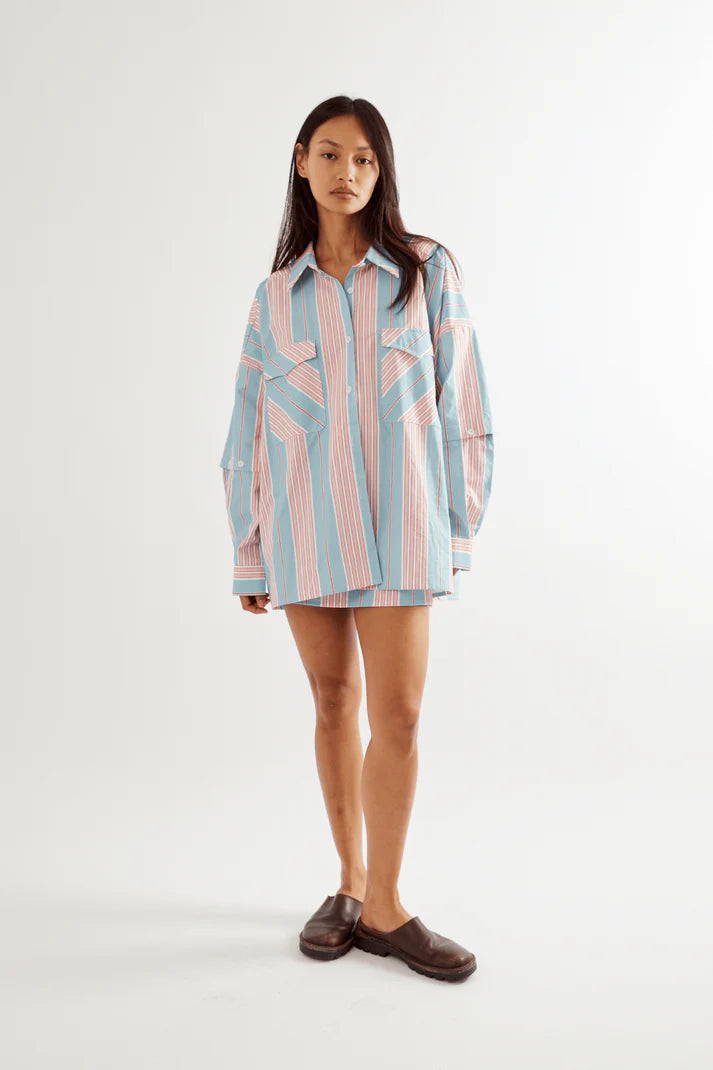 Commonplace - Eastern Shirt - Baby Blue/Pink