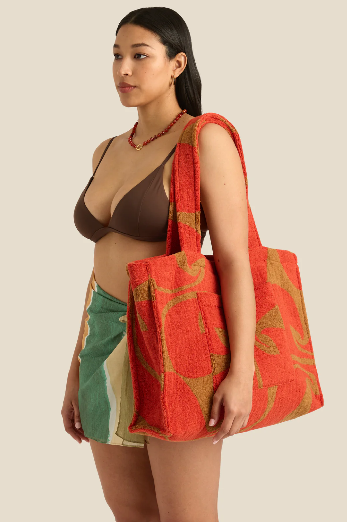 Soleil Soleil - Towelling Beach Bag - Wave Spice