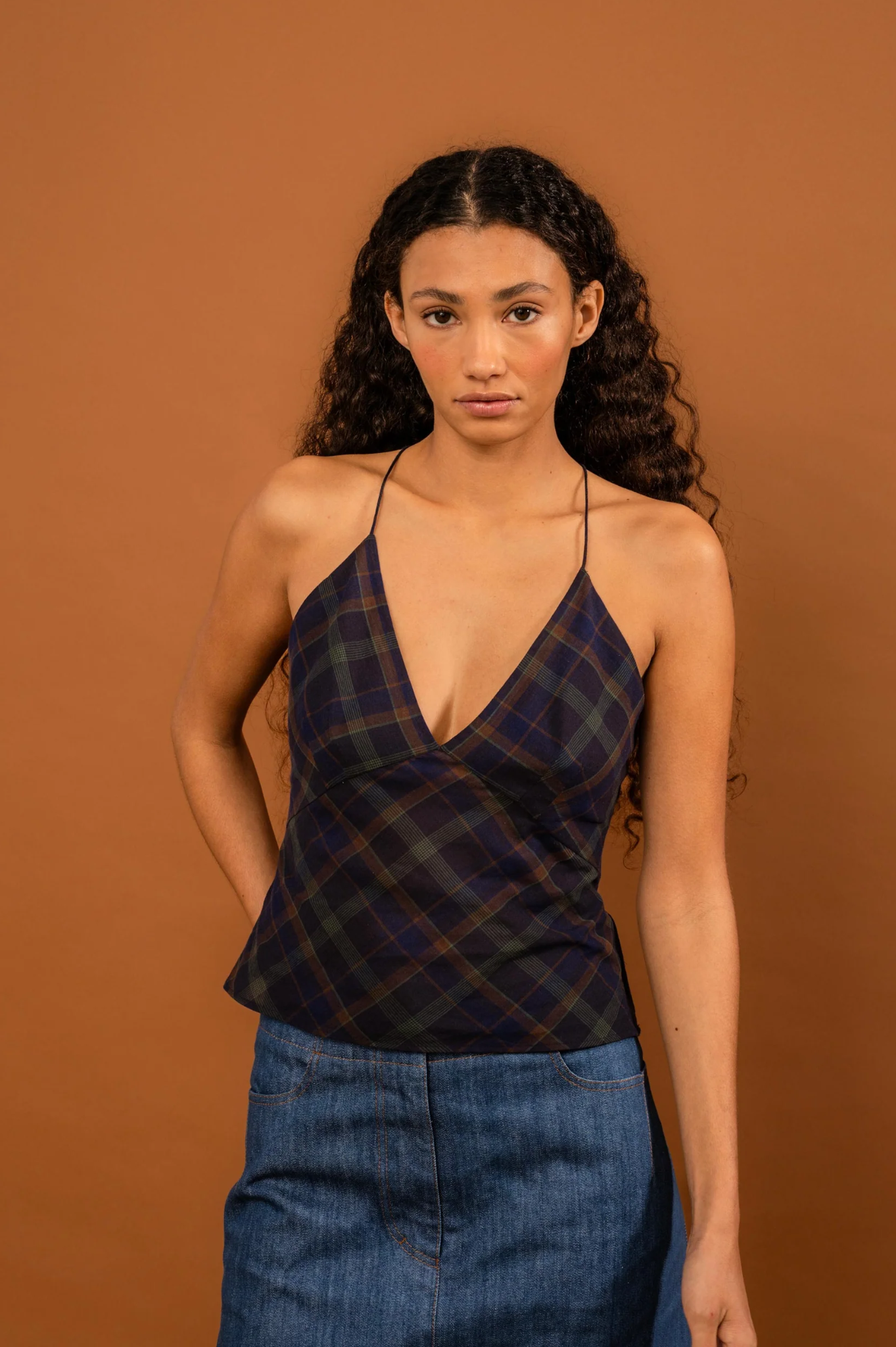 Penny Sage - Roberta Singlet - Midnight Forest Tartan