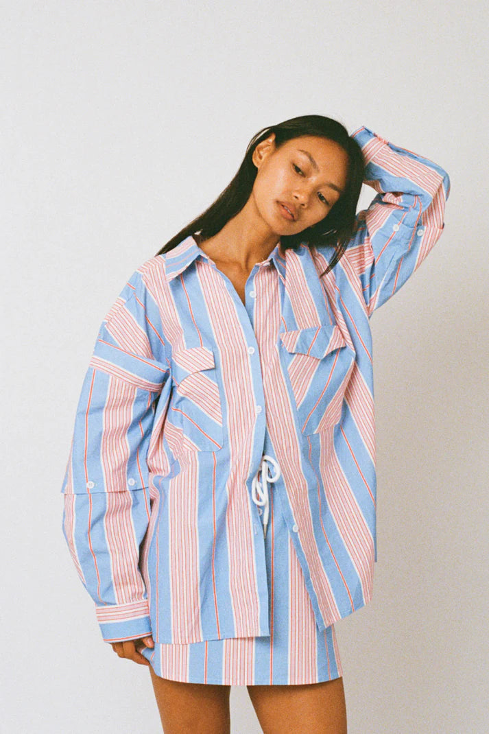 Commonplace - Eastern Shirt - Baby Blue/Pink