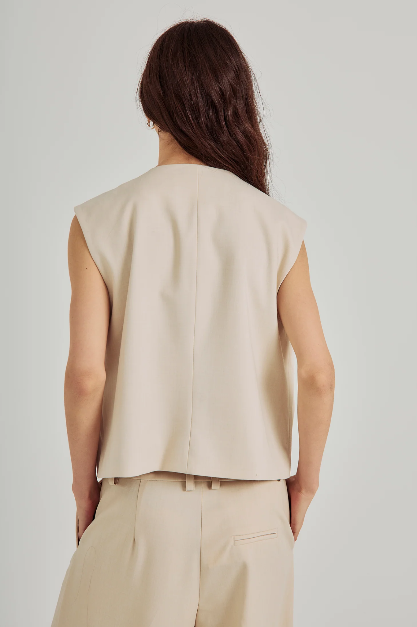 Norr - Kamin Cropped Waistcoat - Beige