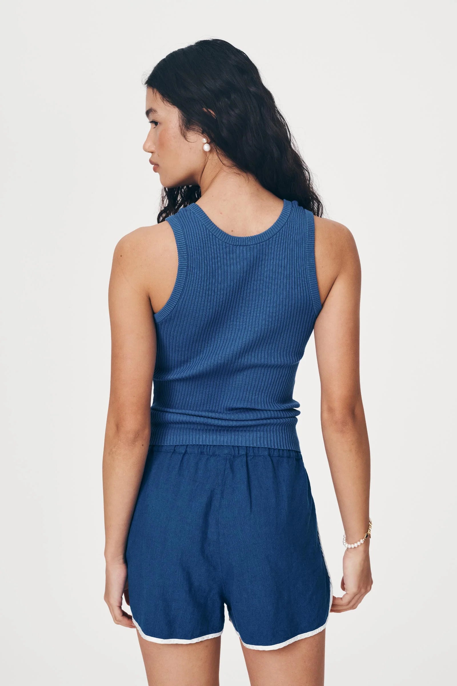 ROWIE - Avery Knit Tank -  Cobalt Blue