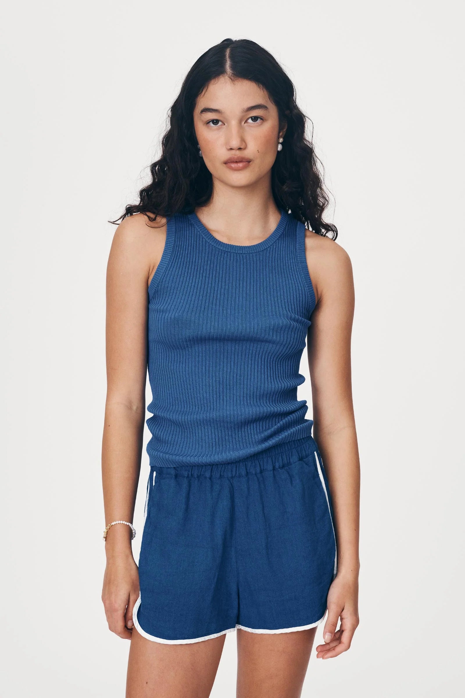 ROWIE - Avery Knit Tank -  Cobalt Blue