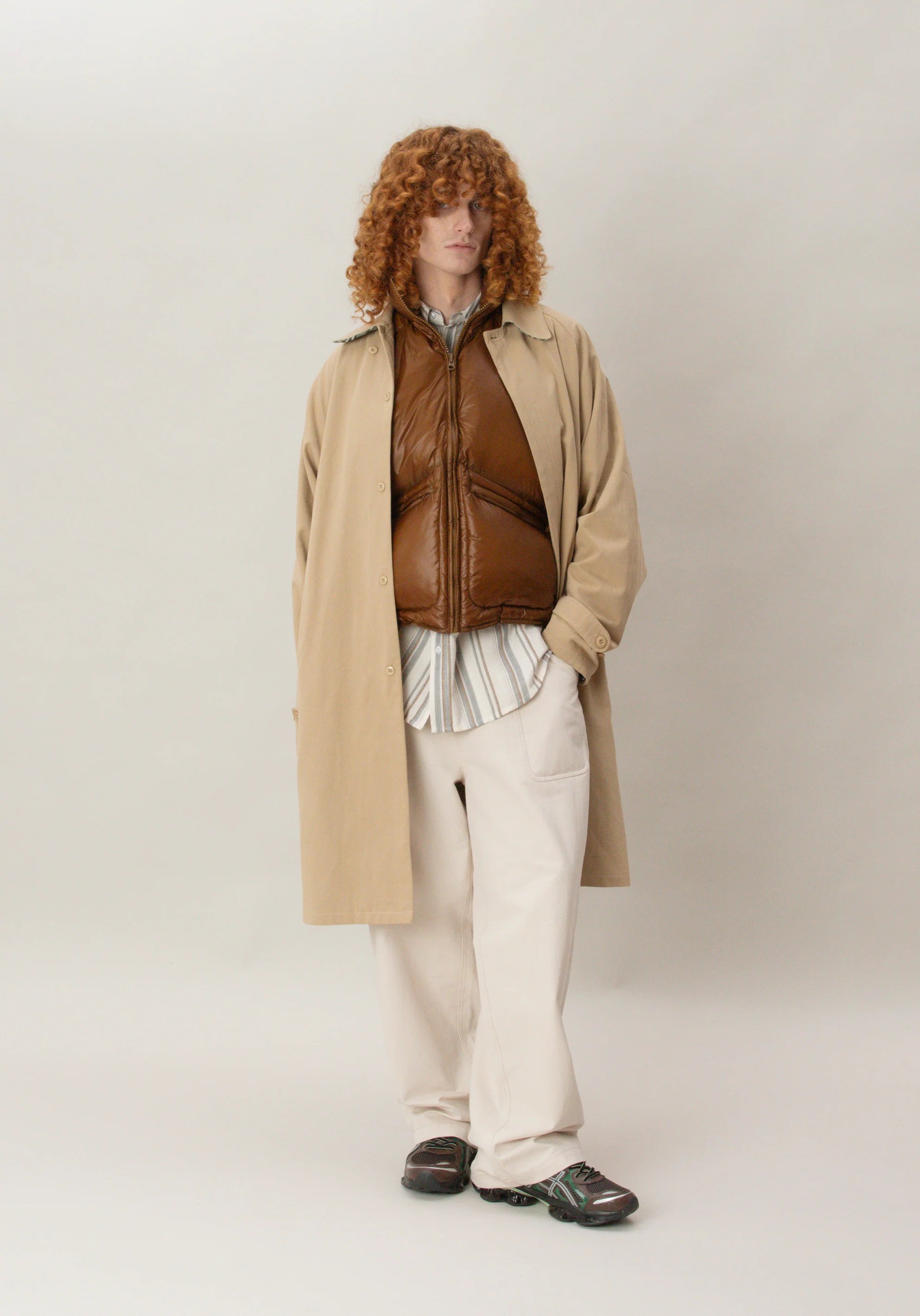 Checks Downtown - Cloak Jacket - Tan