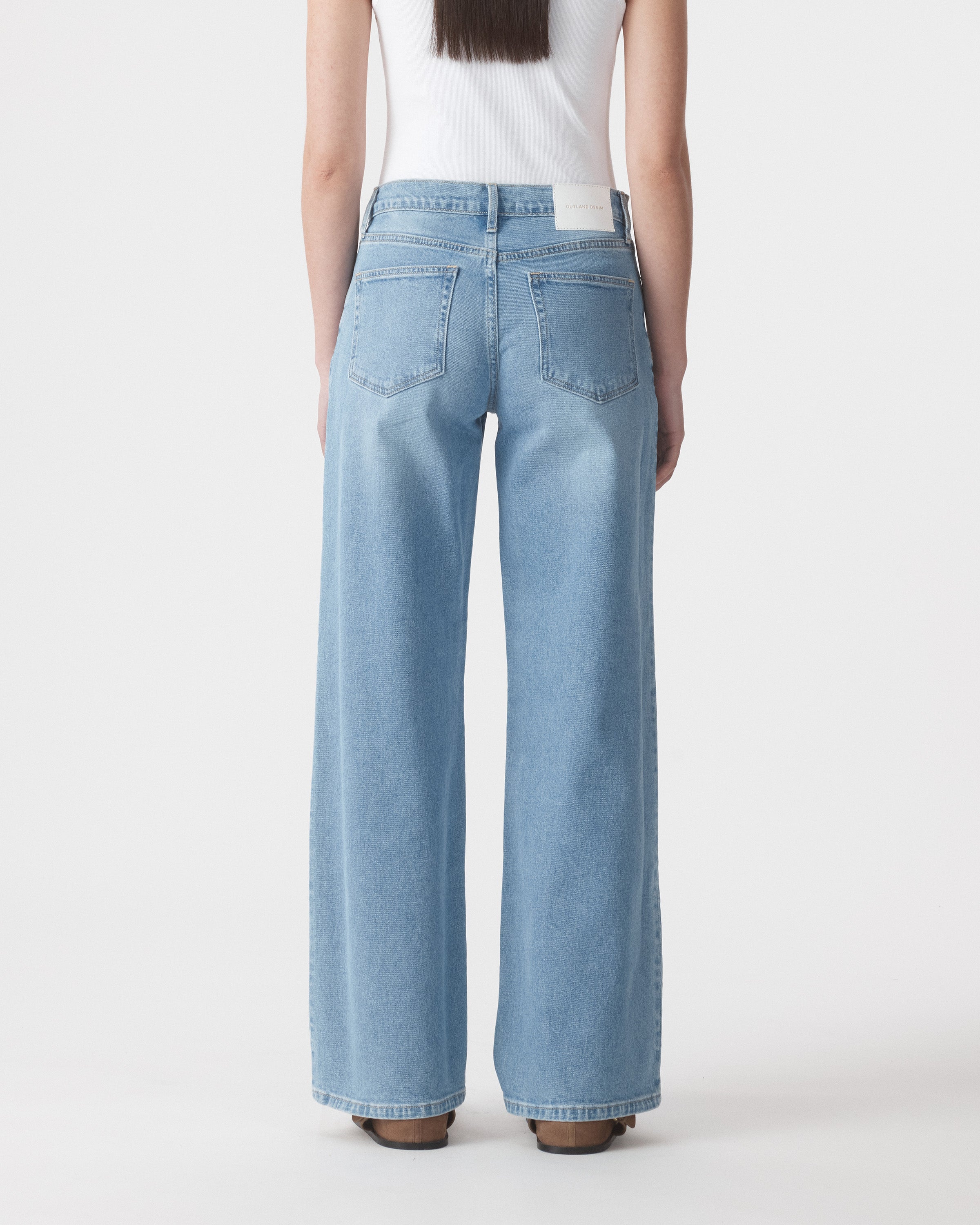 Outland Denim - Mia Mid Wide Jean - Kingfisher