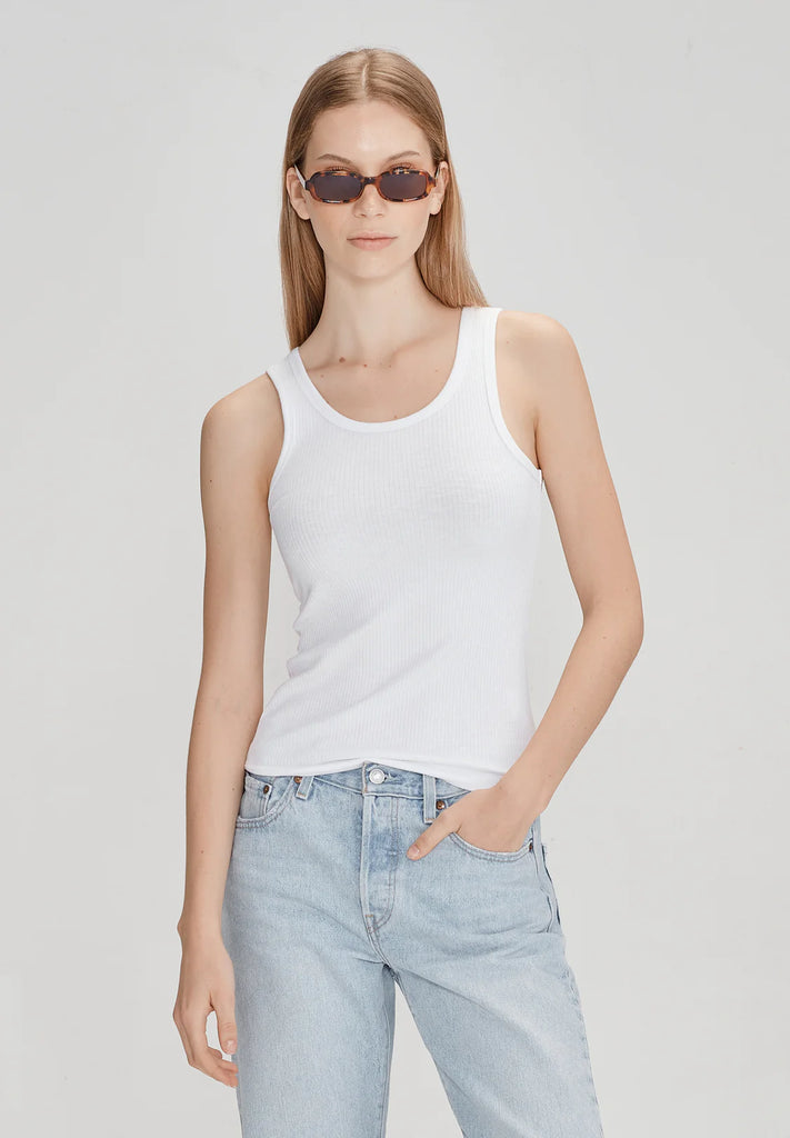 Commoners - Base Ribbed Tank - White