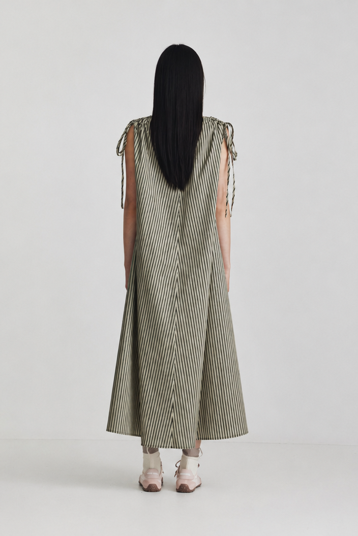 Ricochet - Armadi Dress - Khaki + Butter Stripe