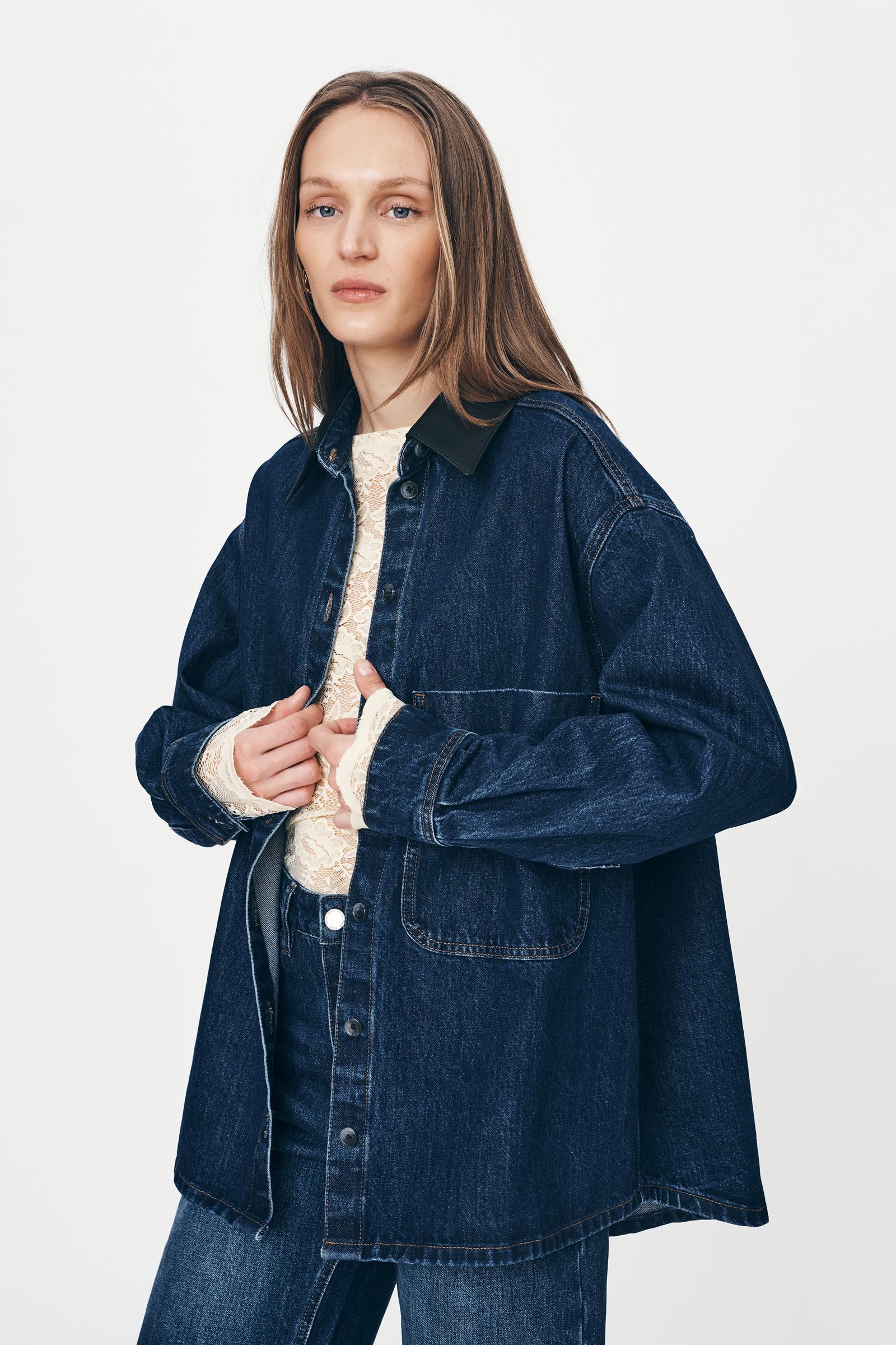 ROWIE - Clancy Oversized Jacket - Classic Indigo