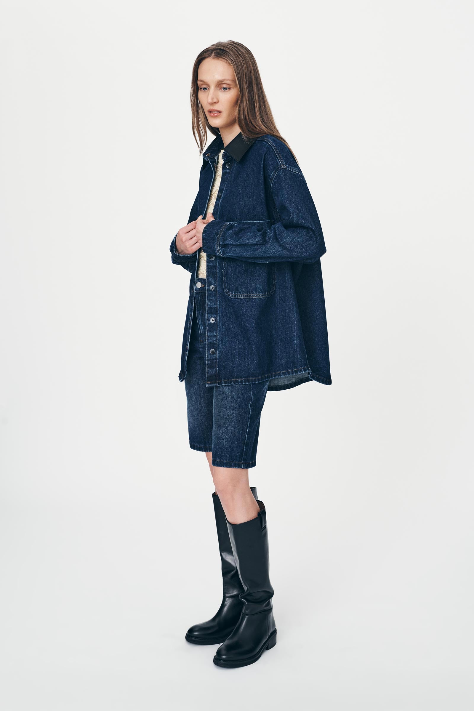 ROWIE - Clancy Oversized Jacket - Classic Indigo