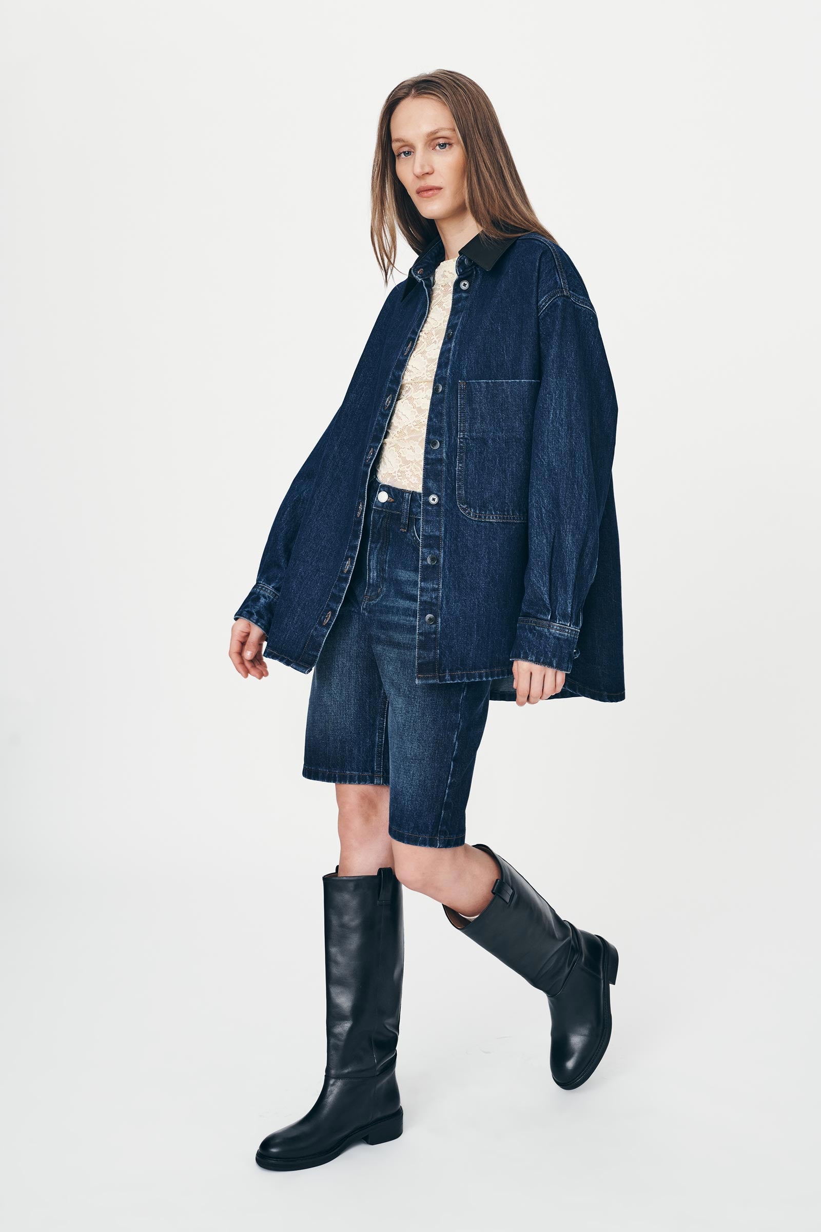 ROWIE - Clancy Oversized Jacket - Classic Indigo