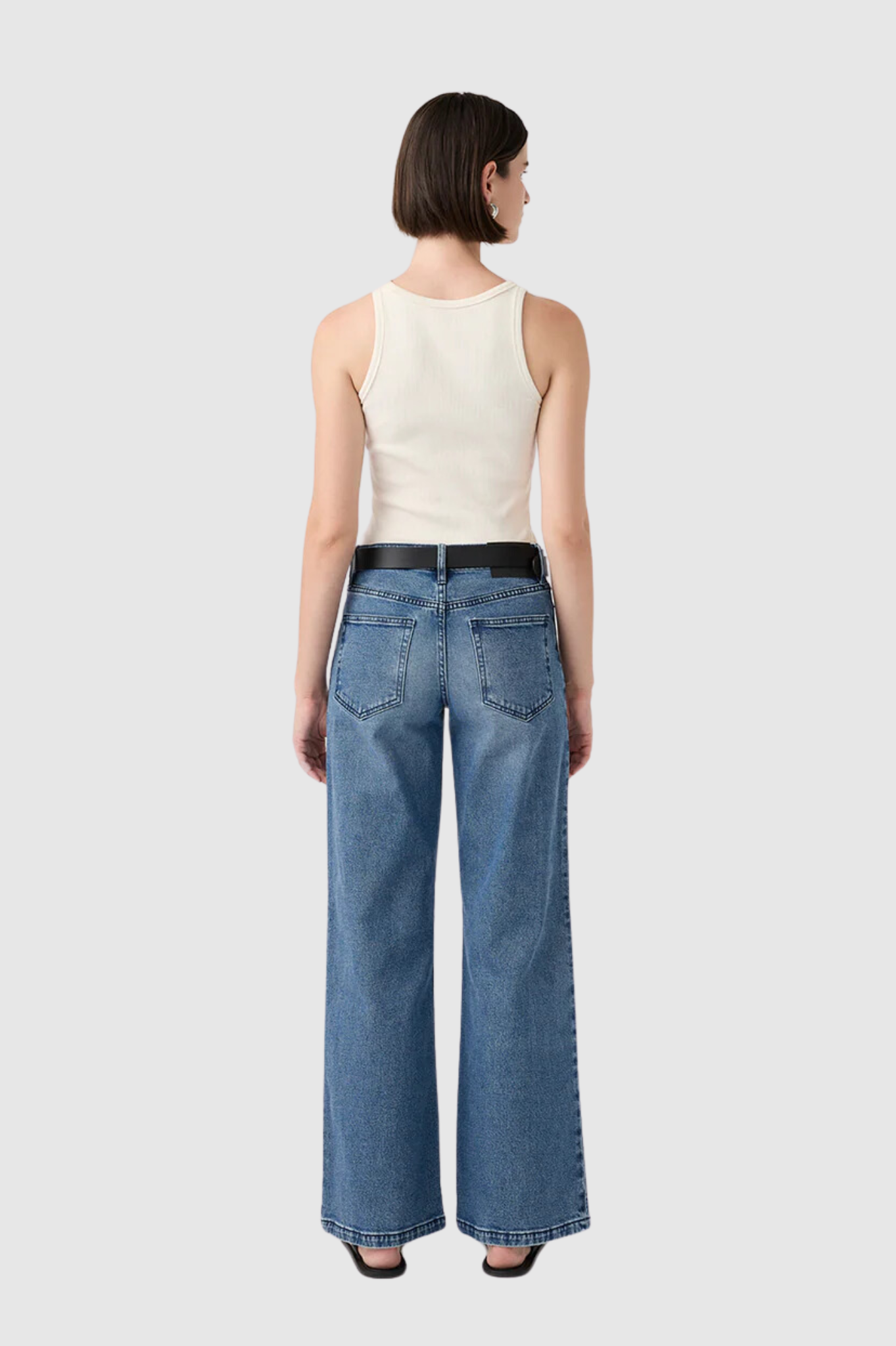 Outland Denim - Mia Mid Rise Wide Leg Jean - Opulent Blue