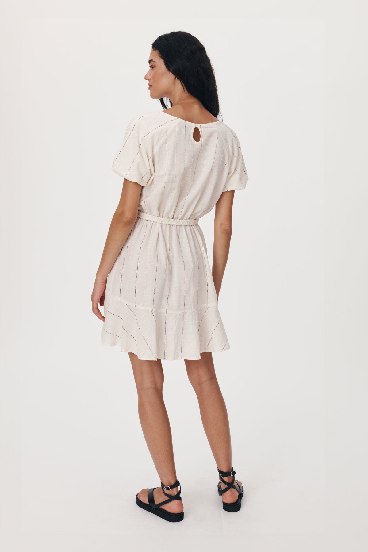 ROWIE - Dara Stripe Minidress - Natural