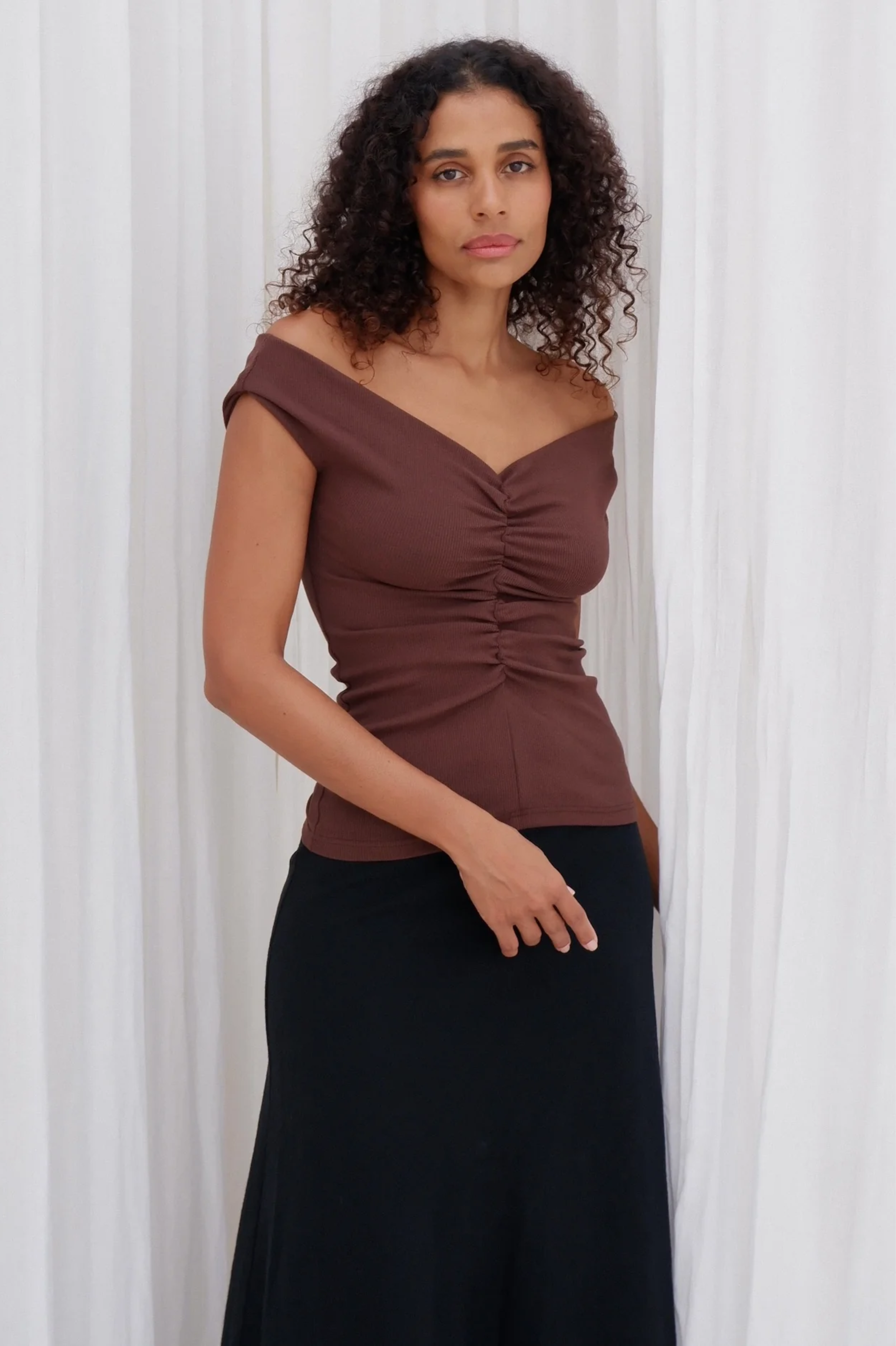 Dominique Healy - Niveah Tee - Chocolate Rib
