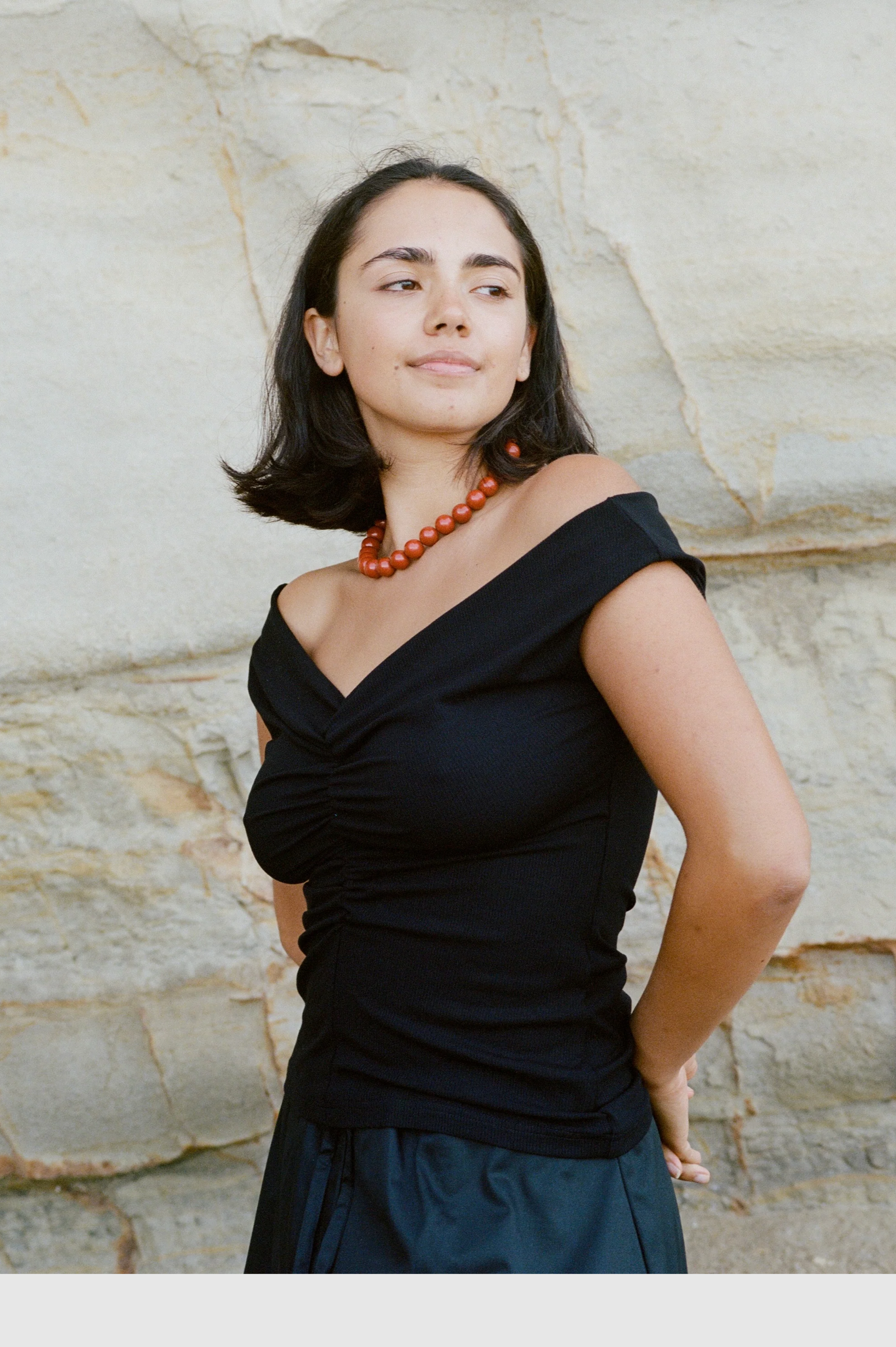 Dominique Healy - Niveah Tee -  Black Rib