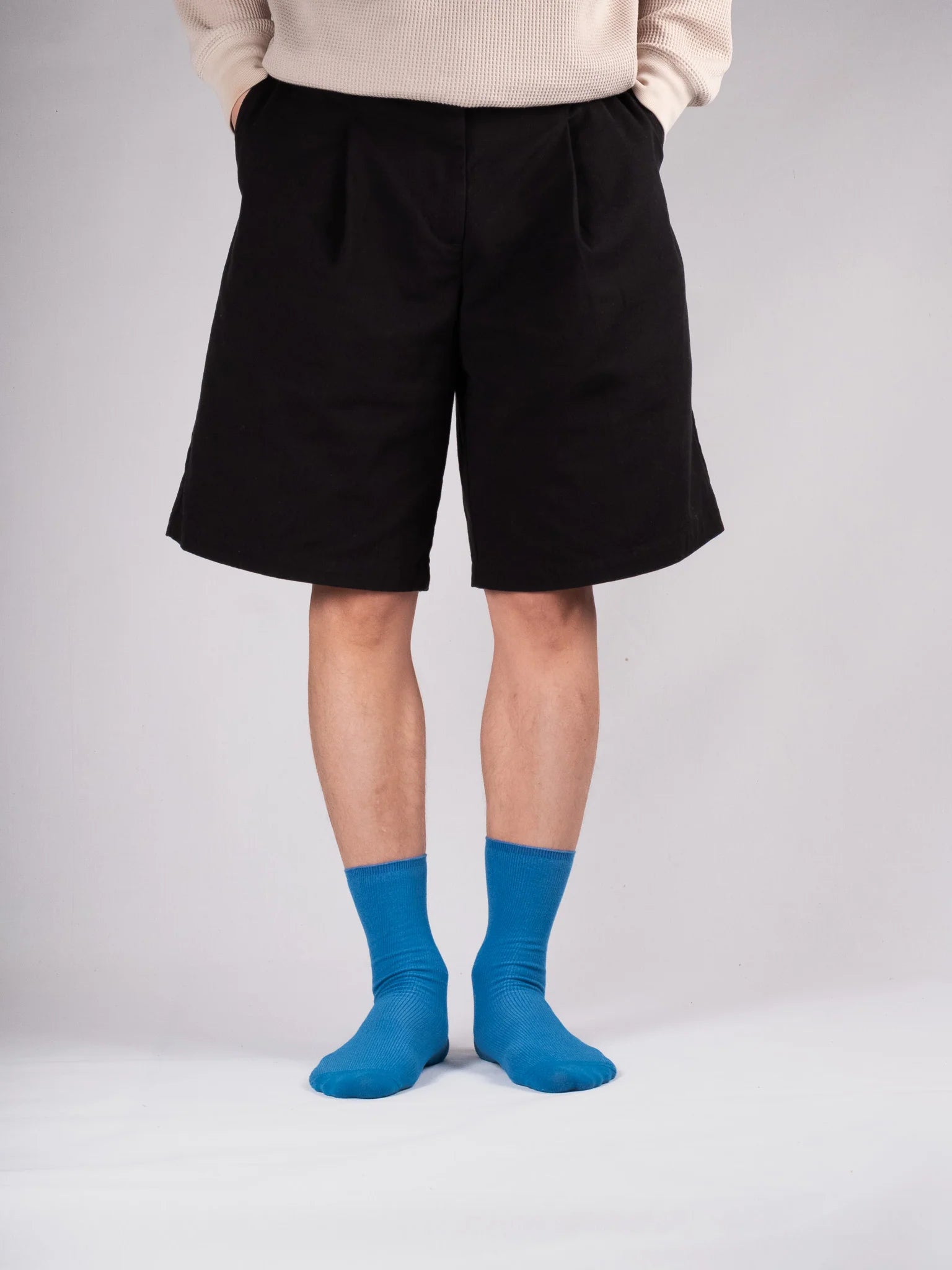 Common Garden - Fine Ribbed Cotton Socks - Classic Blue