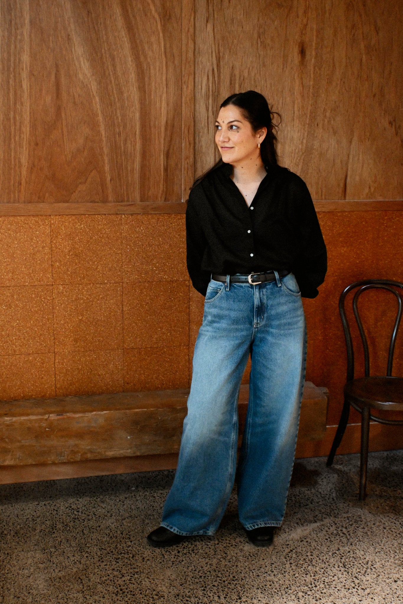 ANNIE - Poet Blouse - Black Voile