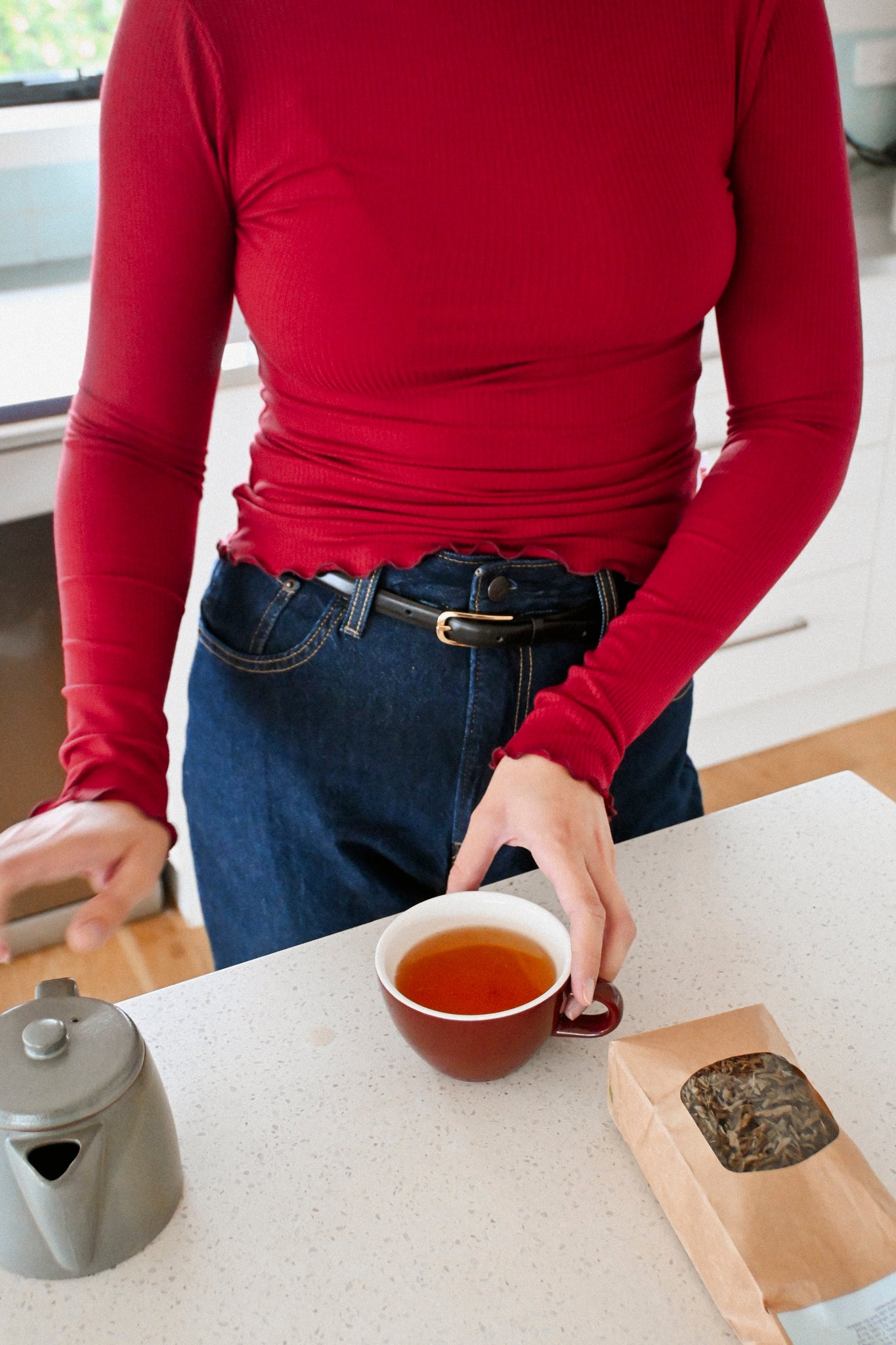 ANNIE - Kate L/S Rib - Raspberry