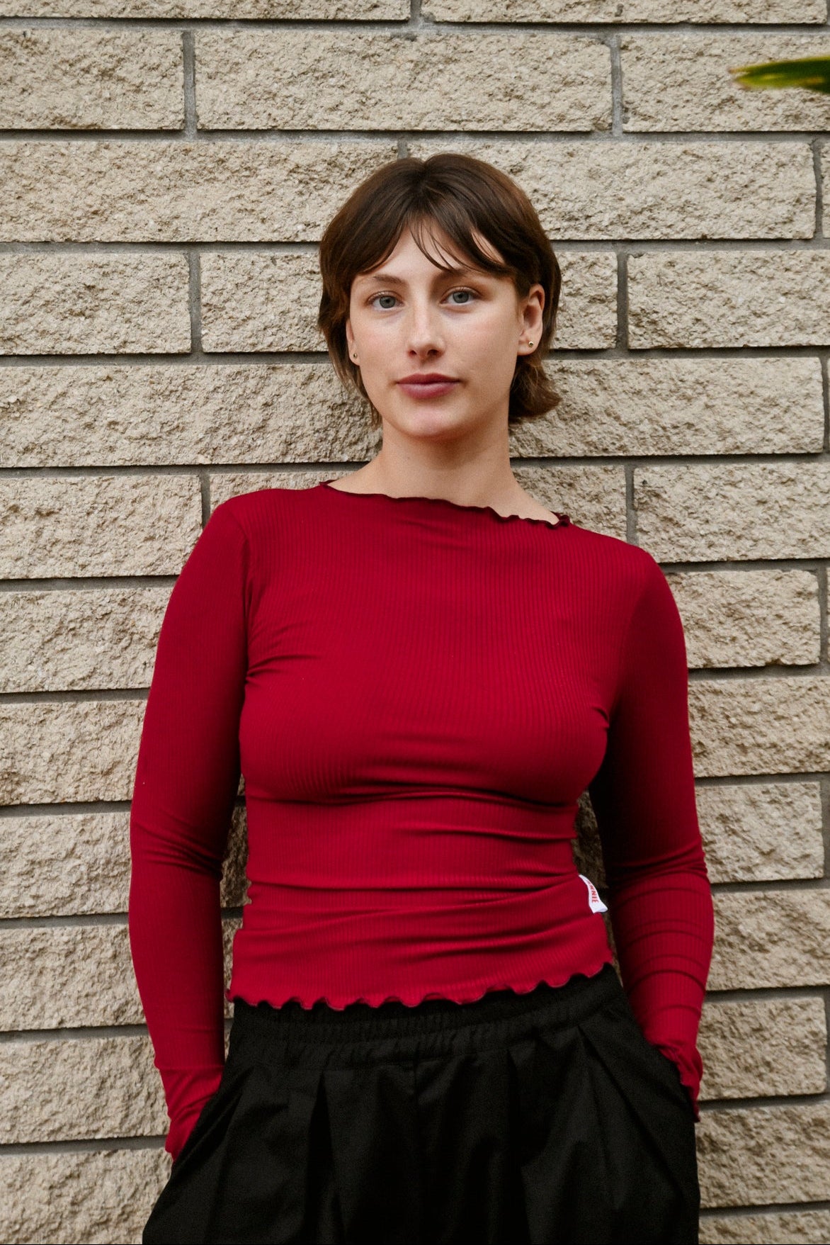 ANNIE - Kate L/S Rib - Raspberry