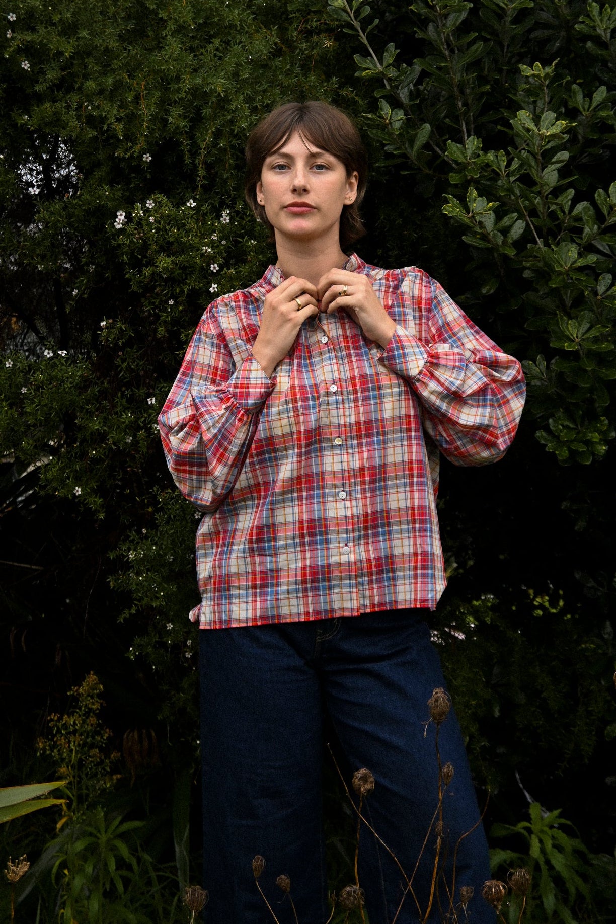 ANNIE - Poet Blouse - Picnic Check