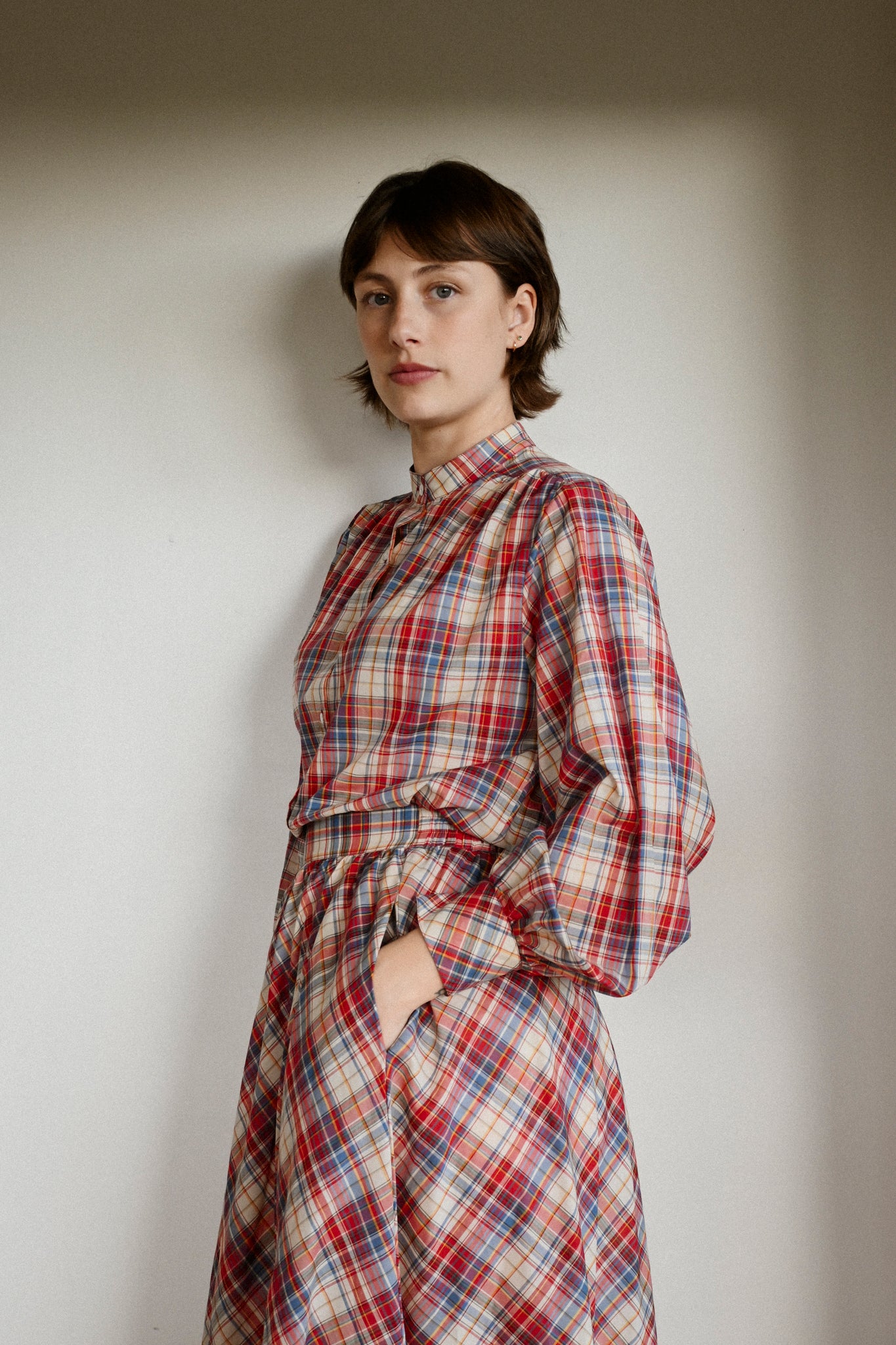 ANNIE - Poet Blouse - Picnic Check