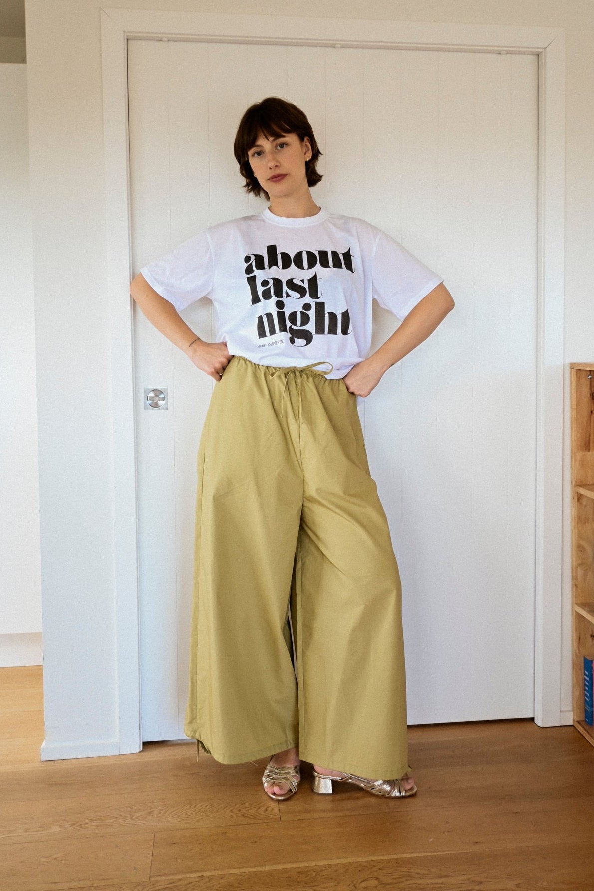 ANNIE - Miller Wide Leg Pant - Chartreuse