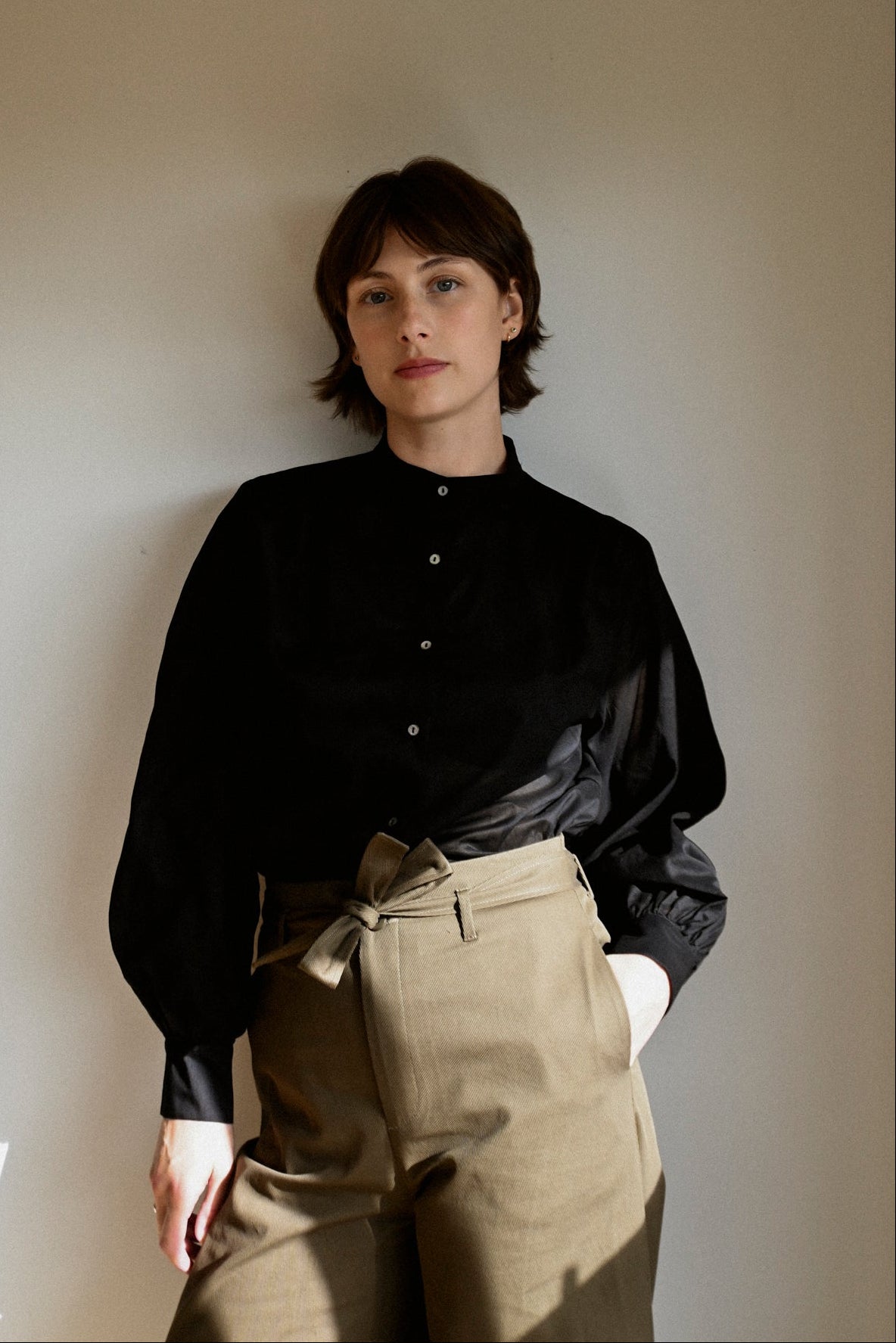 ANNIE - Poet Blouse - Black Voile