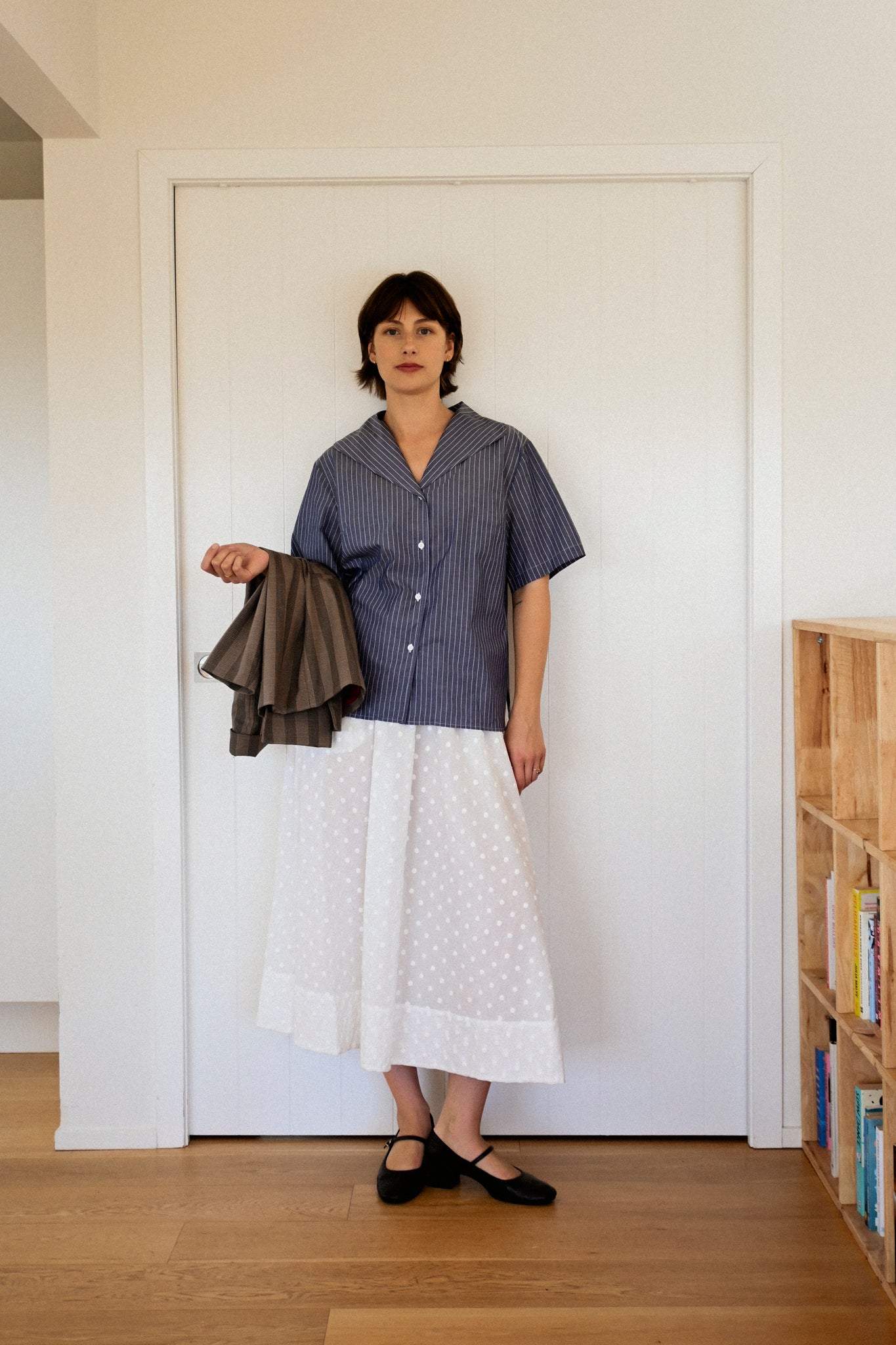 ANNIE - Rue Skirt – Embroidered White Spot