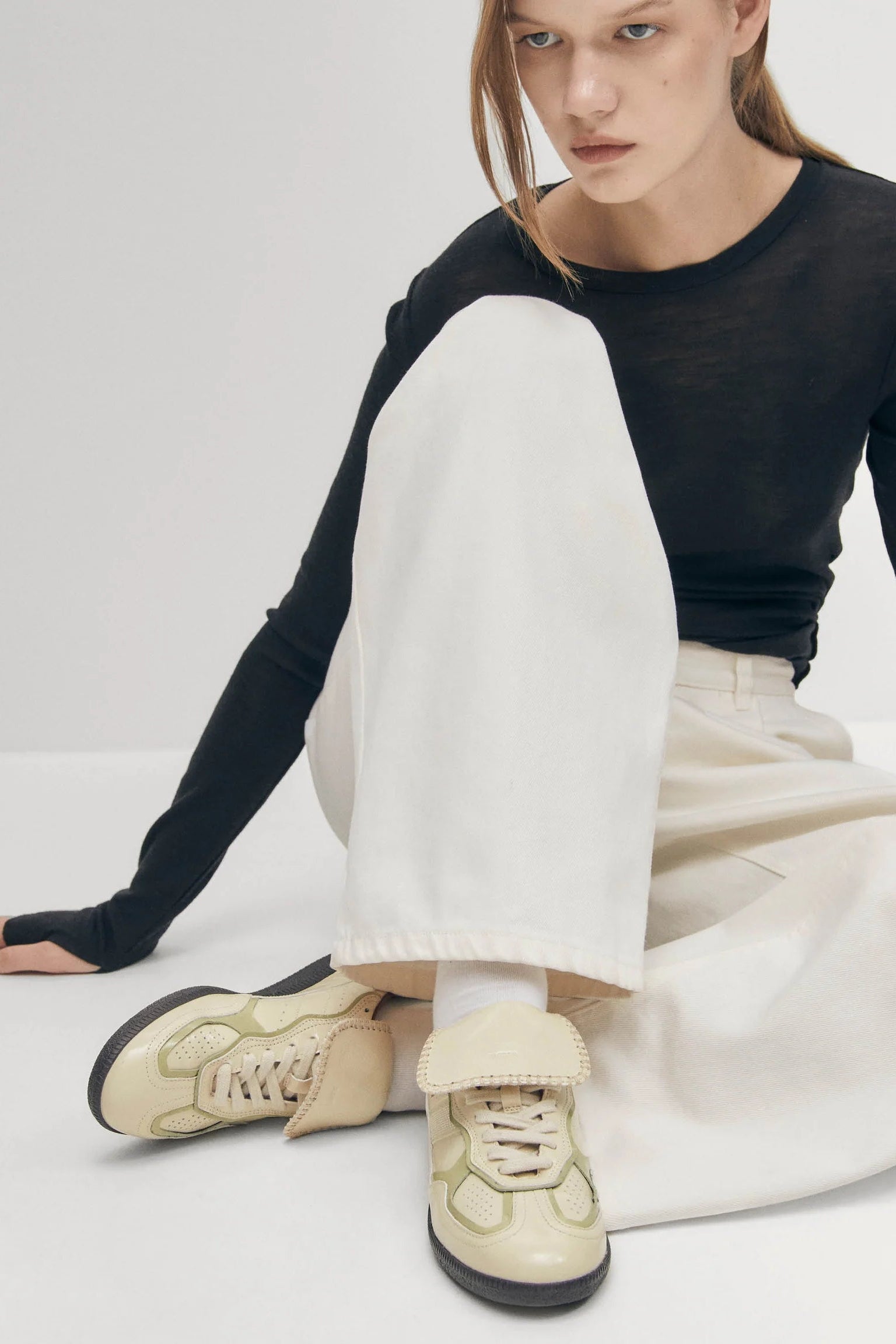 Alohas - Club Onix Cream Leather Sneakers