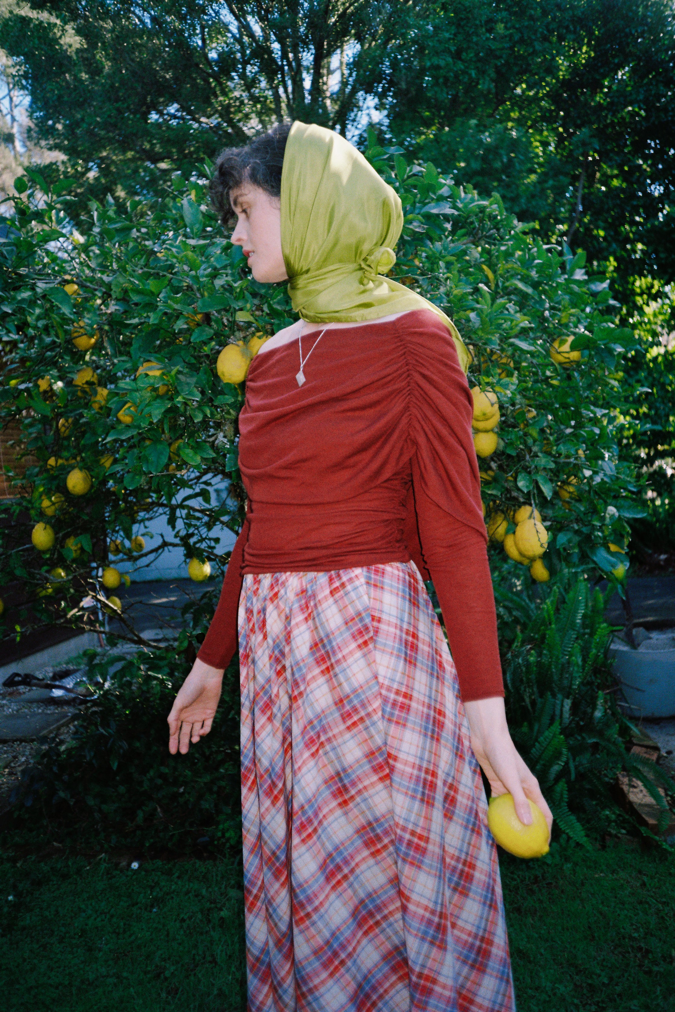 ANNIE - Silk Scarf - Charteuse