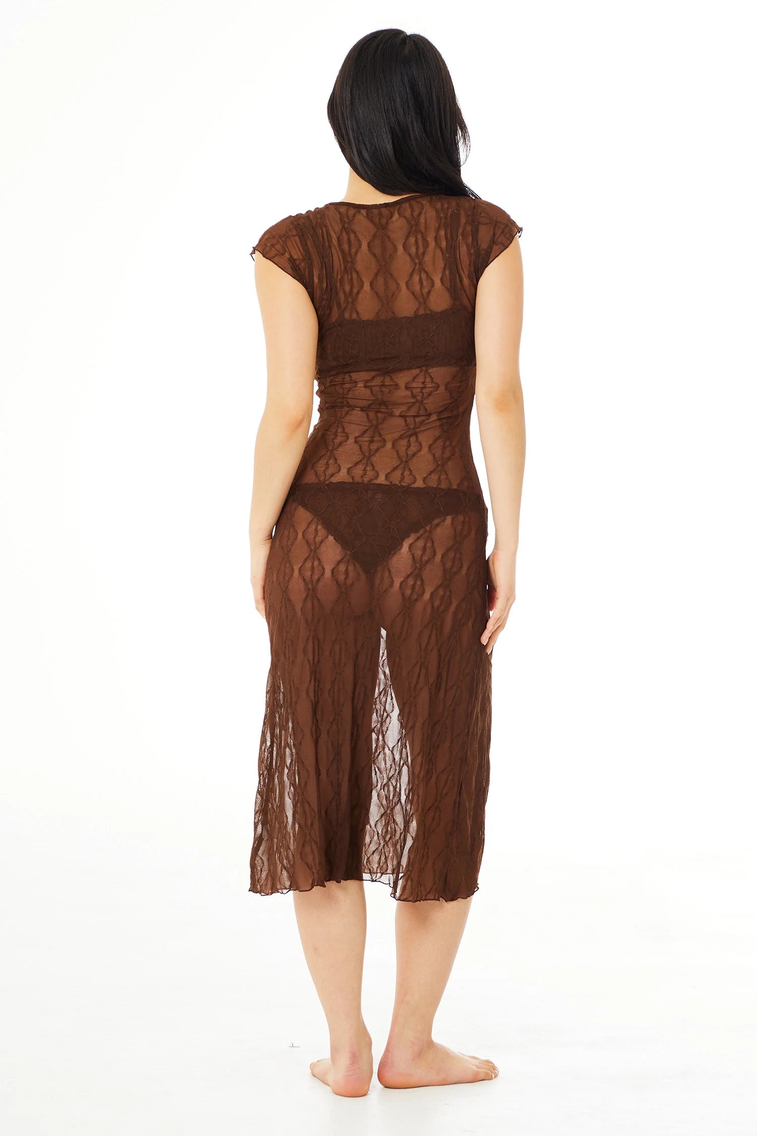 Find Me Now - Mariposa Lace Midi Dress - Brown