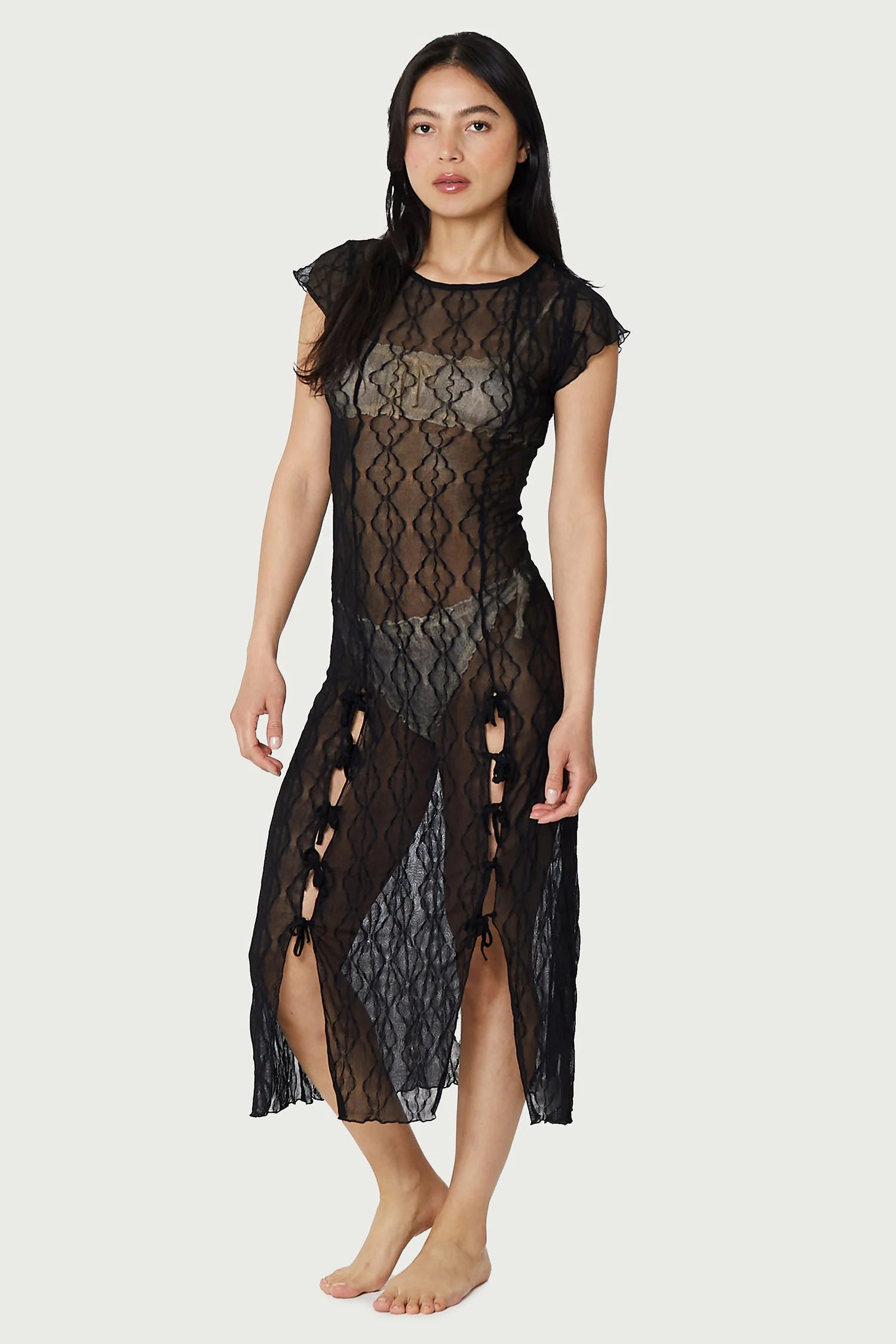 Find Me Now - Mariposa Lace Midi Dress - Night