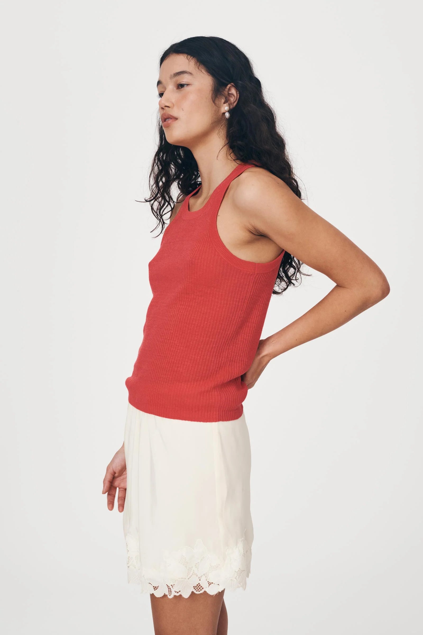 ROWIE - Hubert Knit Tank - Apple Red