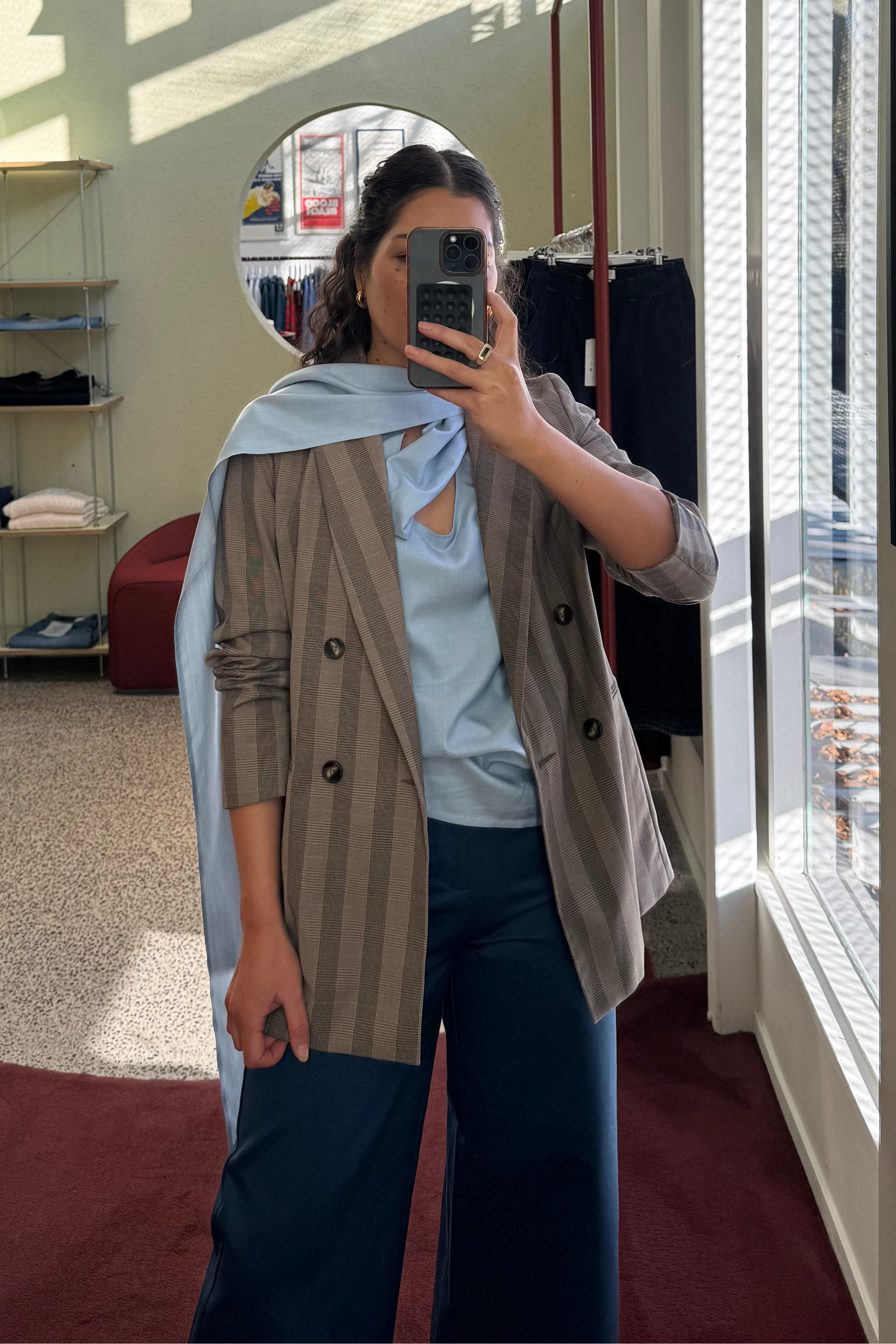ANNIE - Sylvie Blouse - Lightest Blue