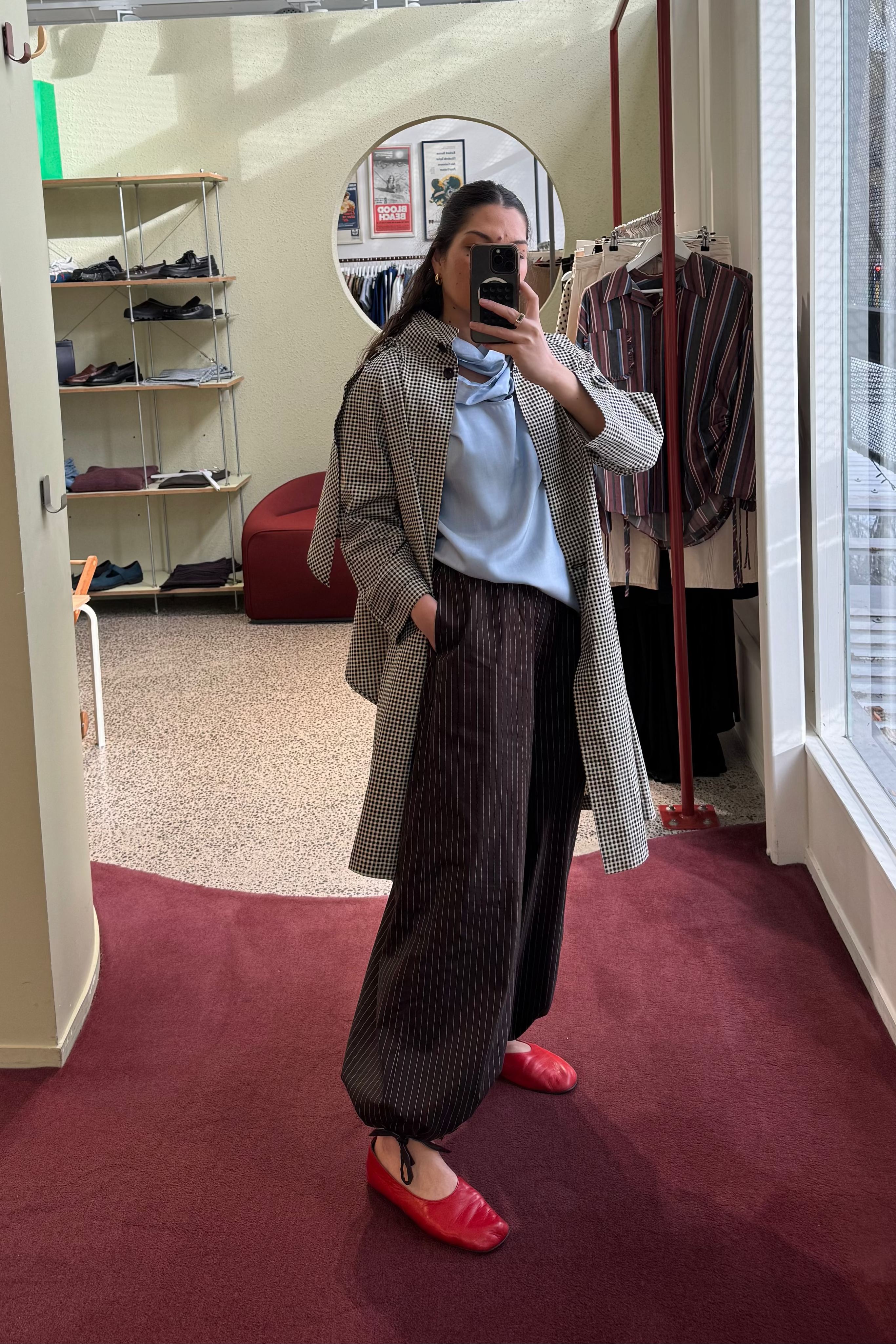 ANNIE - Miller Wide Leg Pant - Chocolate Pinstripe