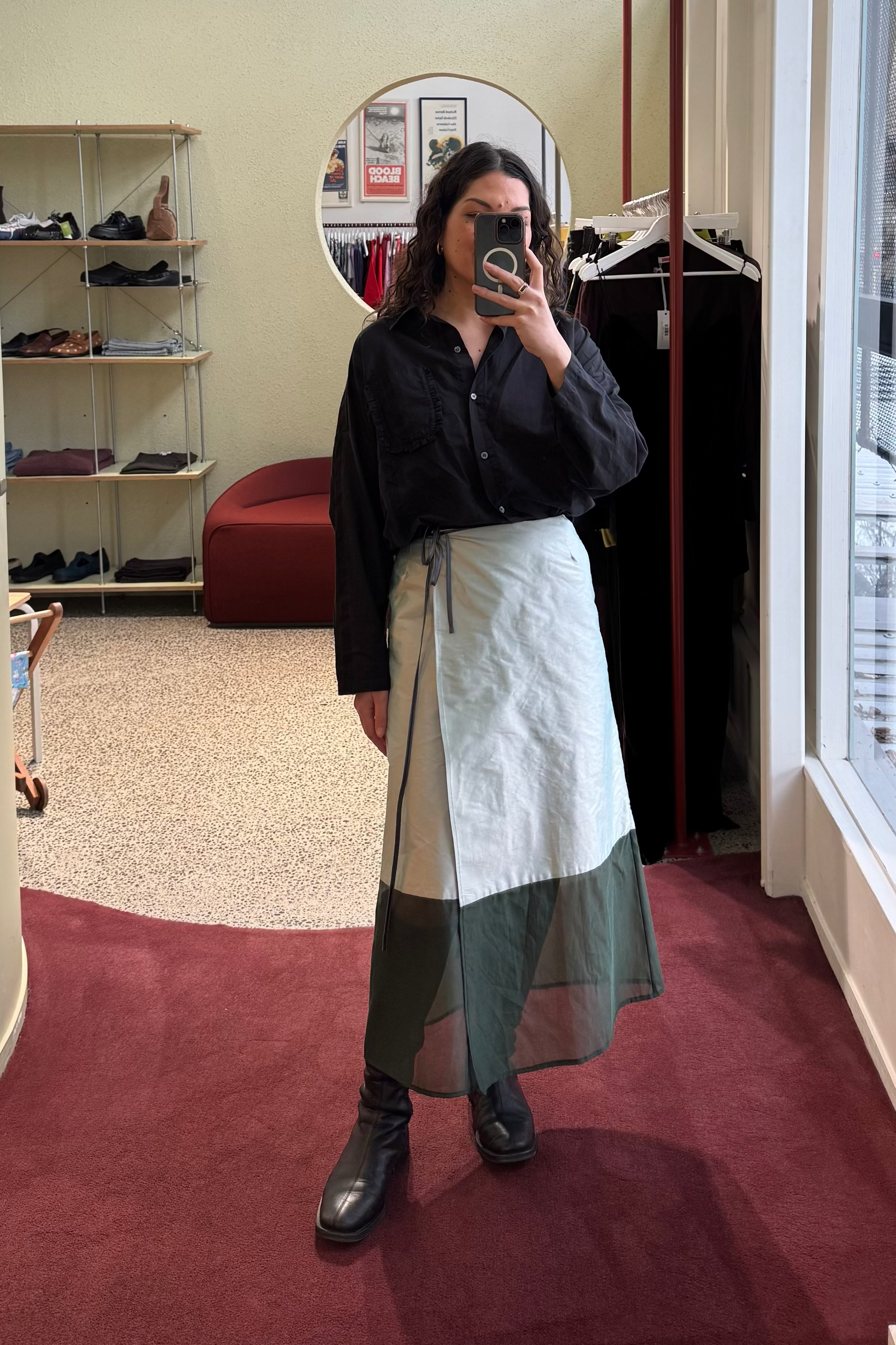 ANNIE - Porter Skirt - Arctic Blue/Emerald