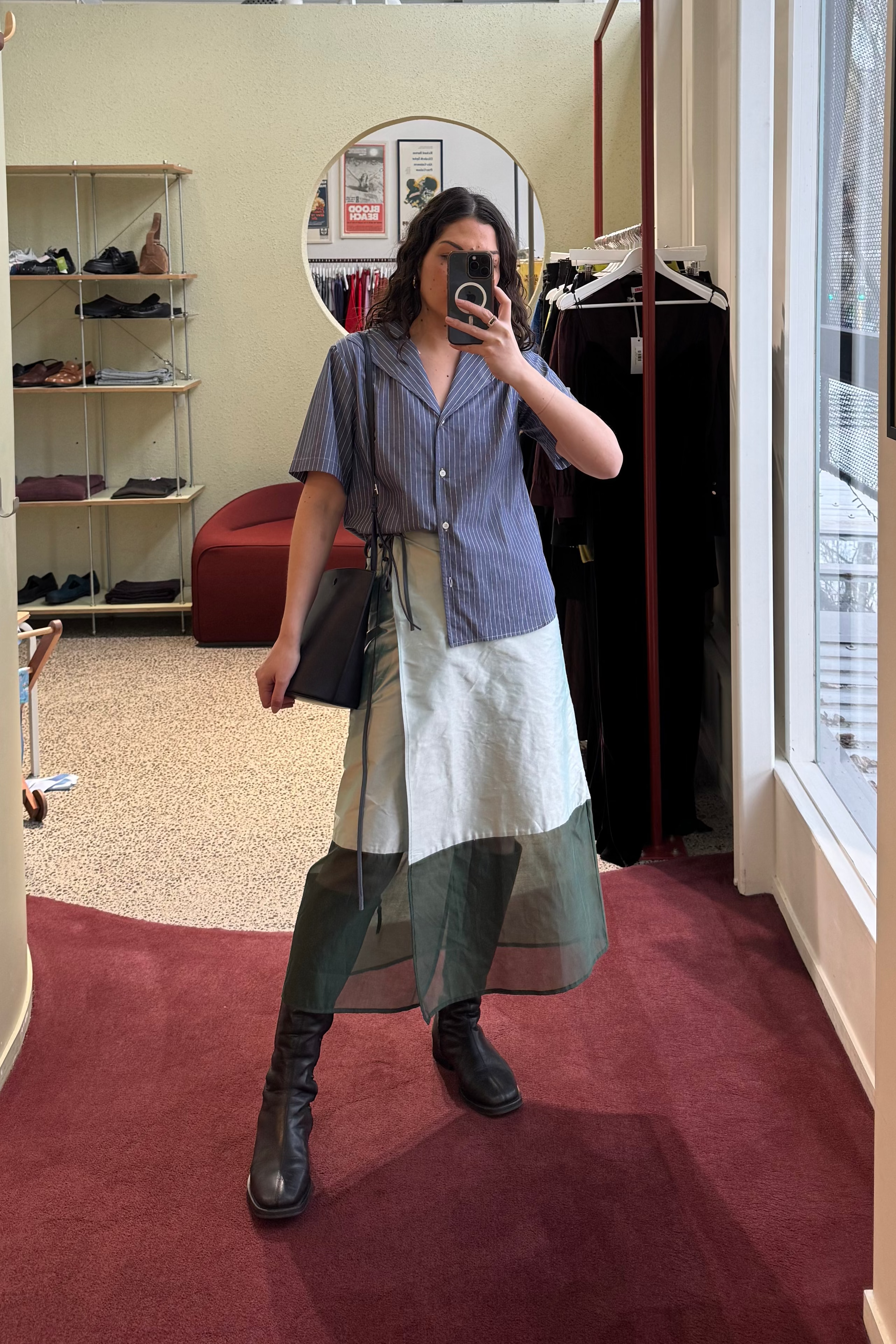 ANNIE - Porter Skirt - Arctic Blue/Emerald