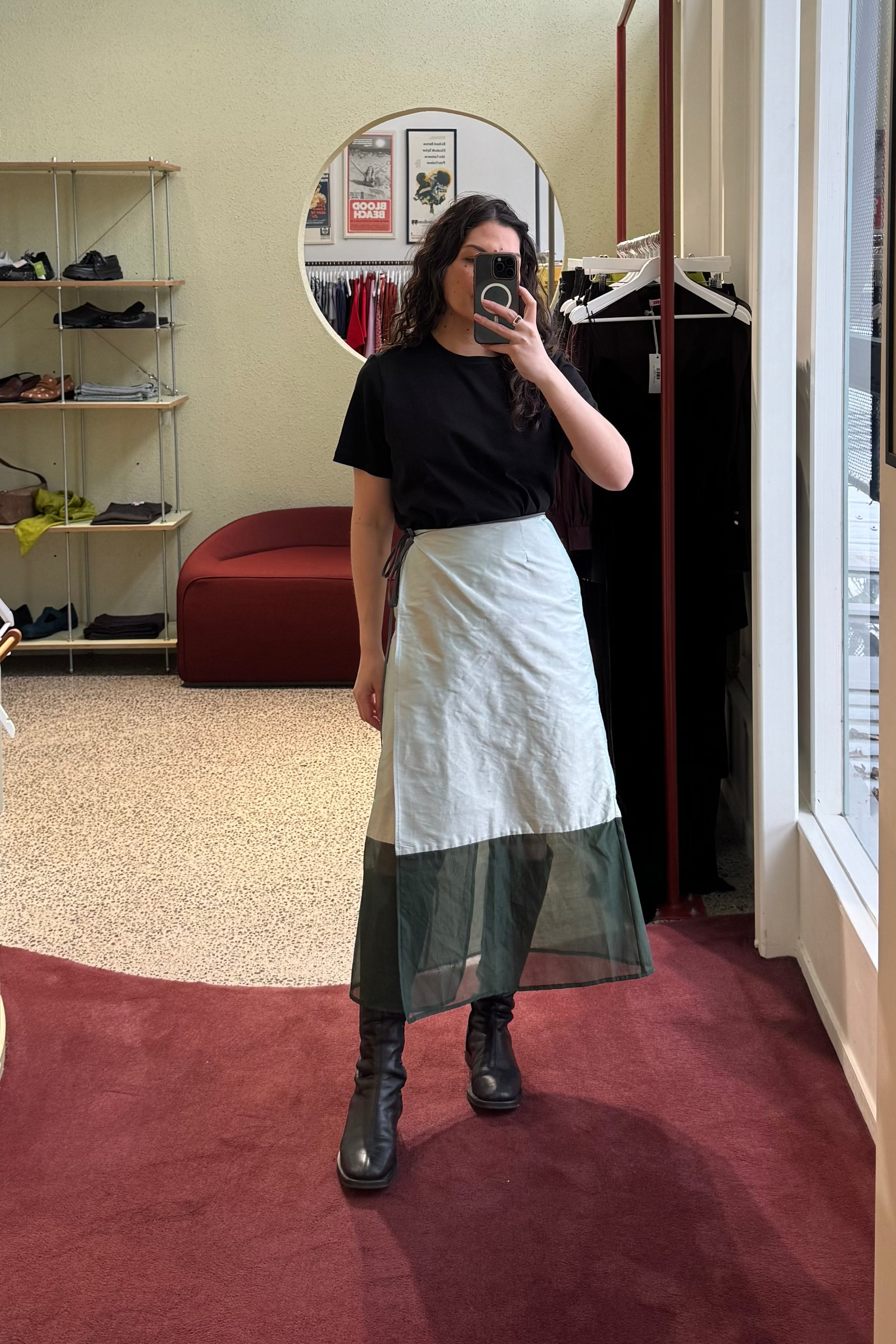 ANNIE - Porter Skirt - Arctic Blue/Emerald